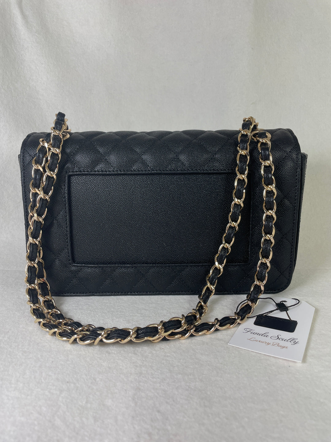 Funda Scully- The Efsun Luxury Leather Purse- Black with Gold Hardware