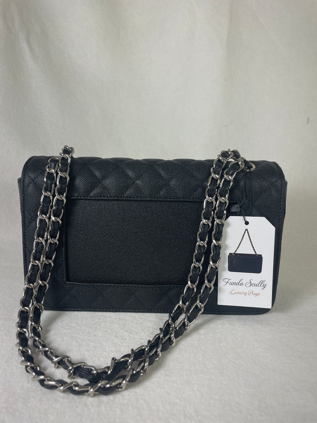 Funda Scully- The Efsun Luxury Leather Purse- Black with Silver Hardware