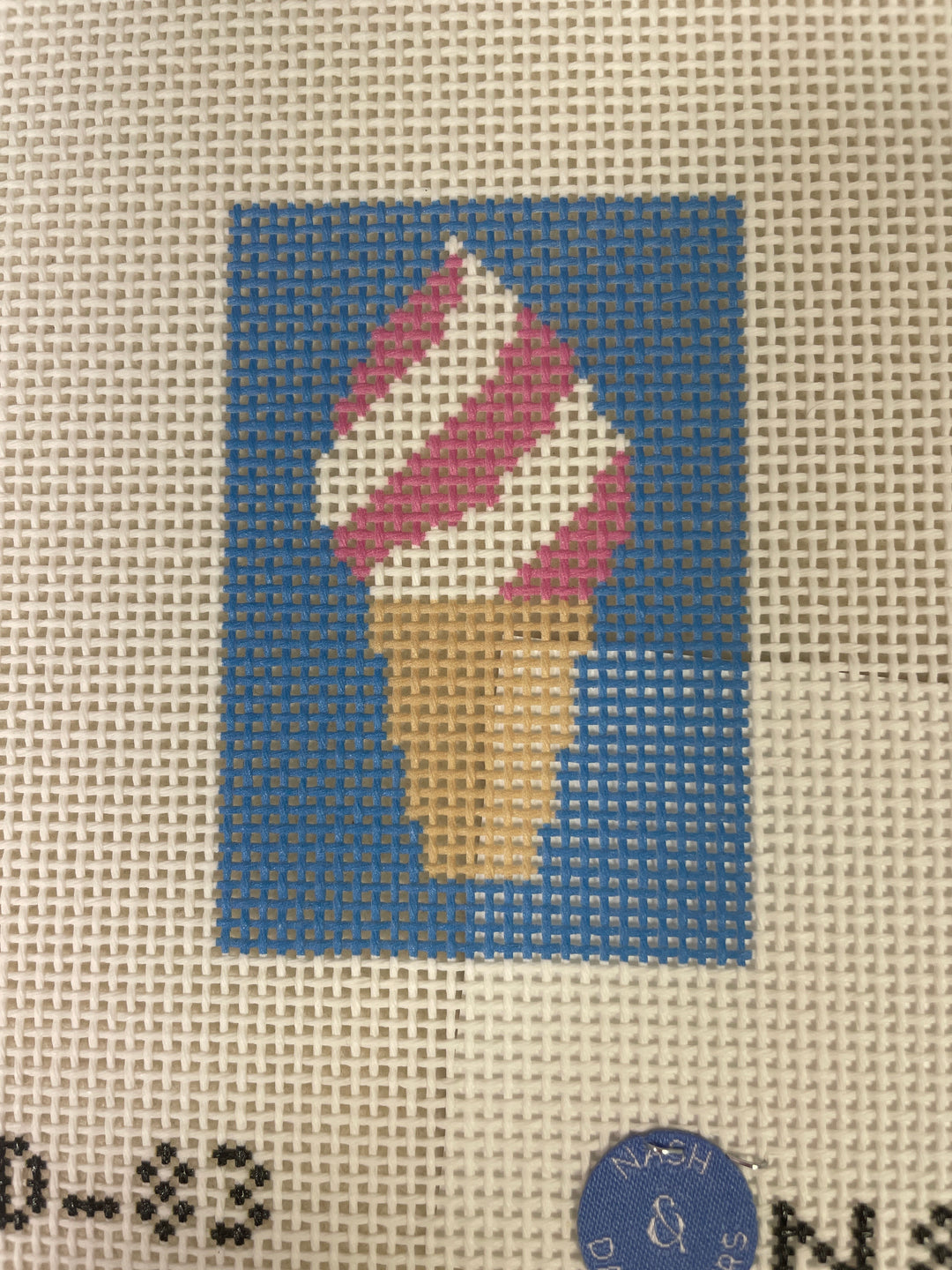 Nash & Daughters Needlepoint ND83 Twist Ice Cream Tag Insert