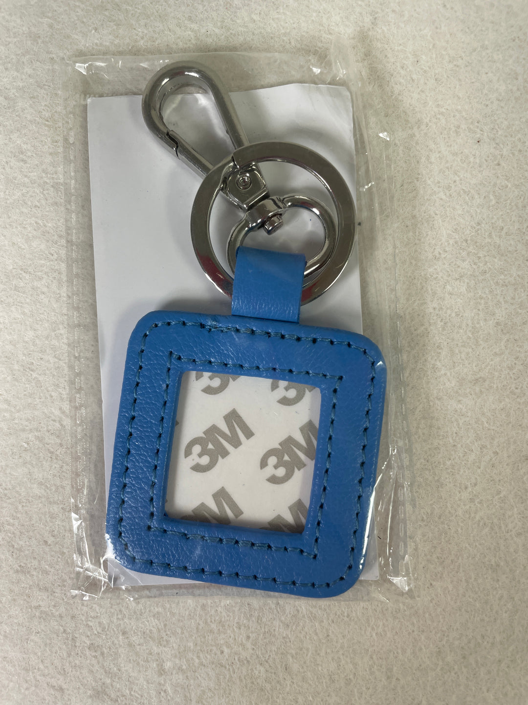 * Blue Waters Needlepoint Leather Key Fob-  Swell with Silver Hardware