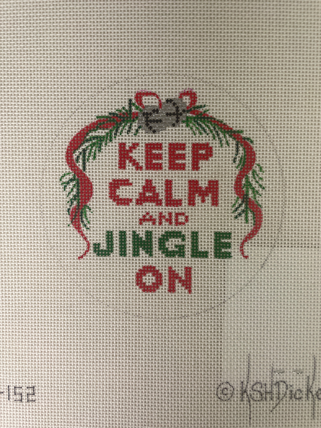 * Kate Dickerson XM152 Christmas Ornament and Planet Earth 4in Round- Keep Calm and Jingle On.