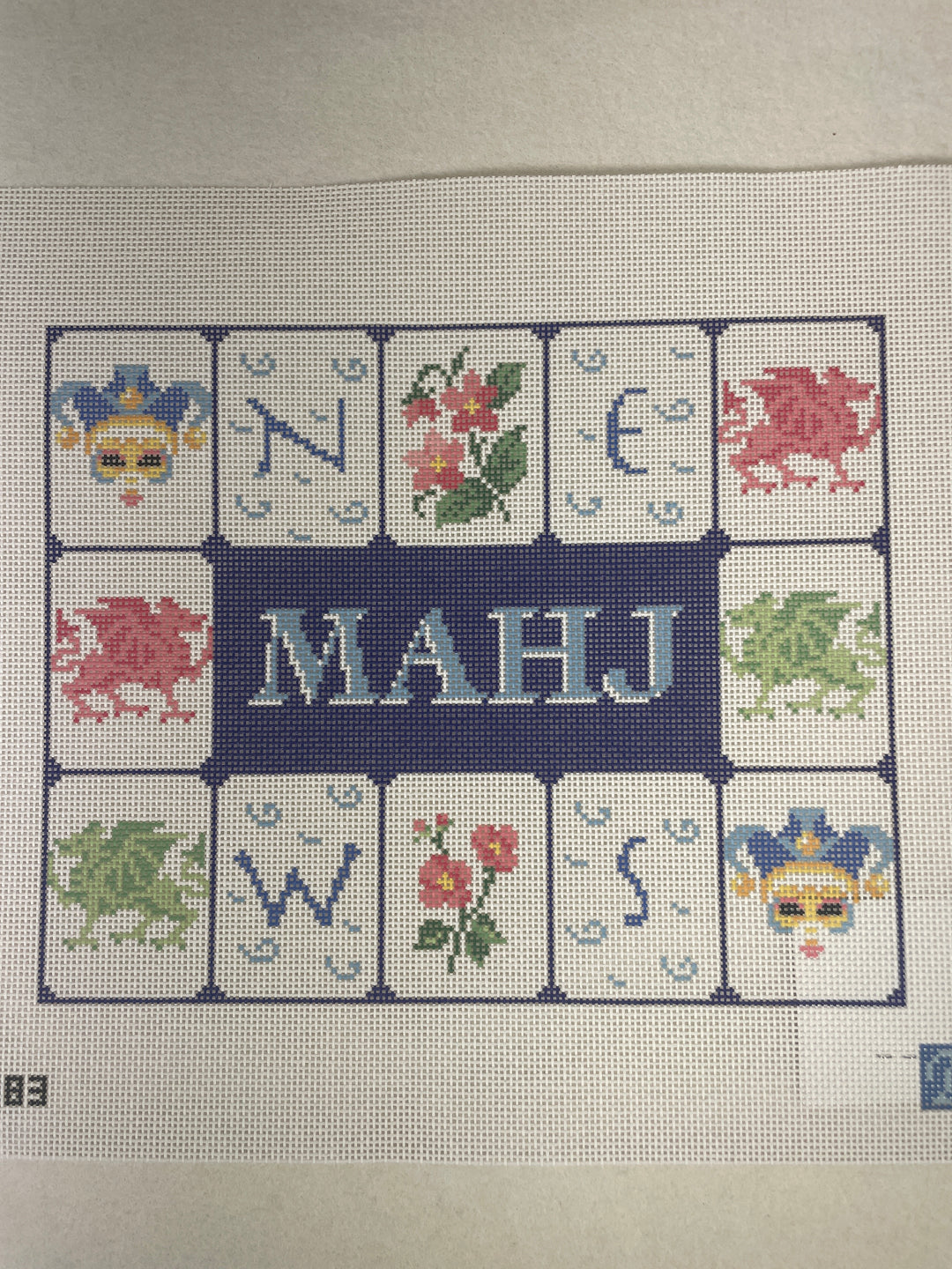 Maura Nolan Designs MN83 Mahj Tile Pouch- Blue