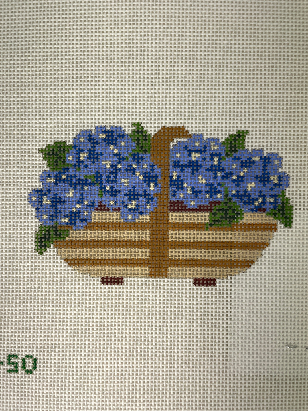 * Tout Le Monde Needlepoint TLM50 Sussex Trug- Nantucket Blue Hydrangea
