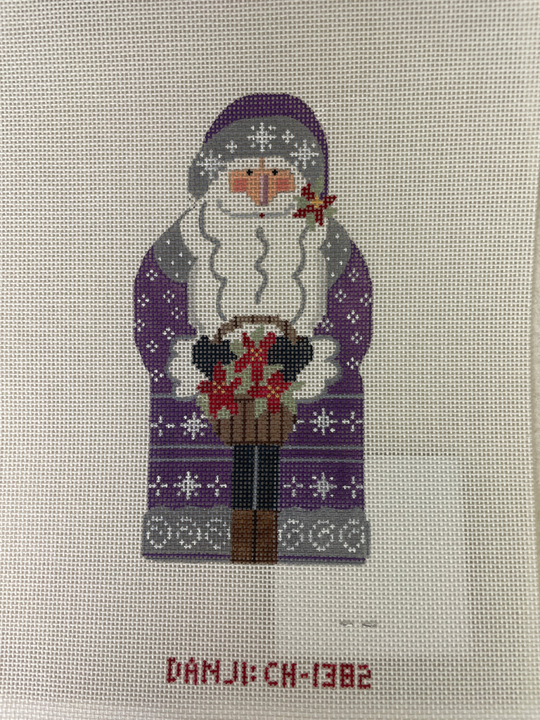Danji CH1382 Father Christmas- Purple Holding Poinsettias