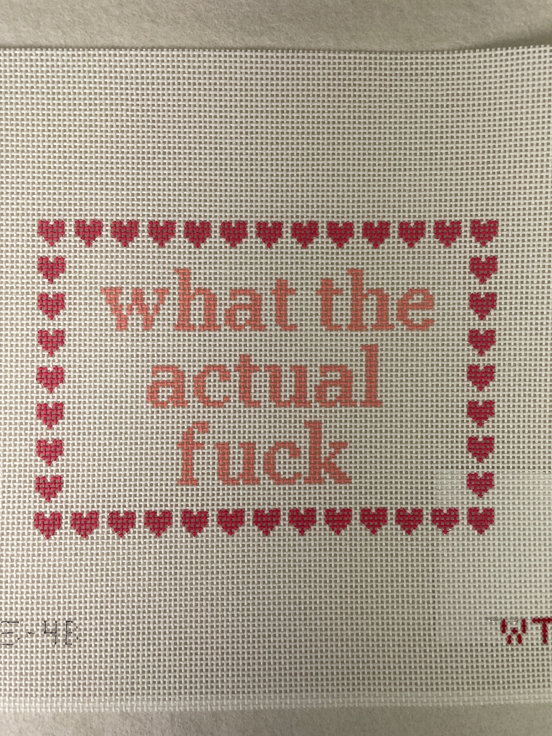 * What's the Stitch Needlepoint What the Actual Fu@k, Pink