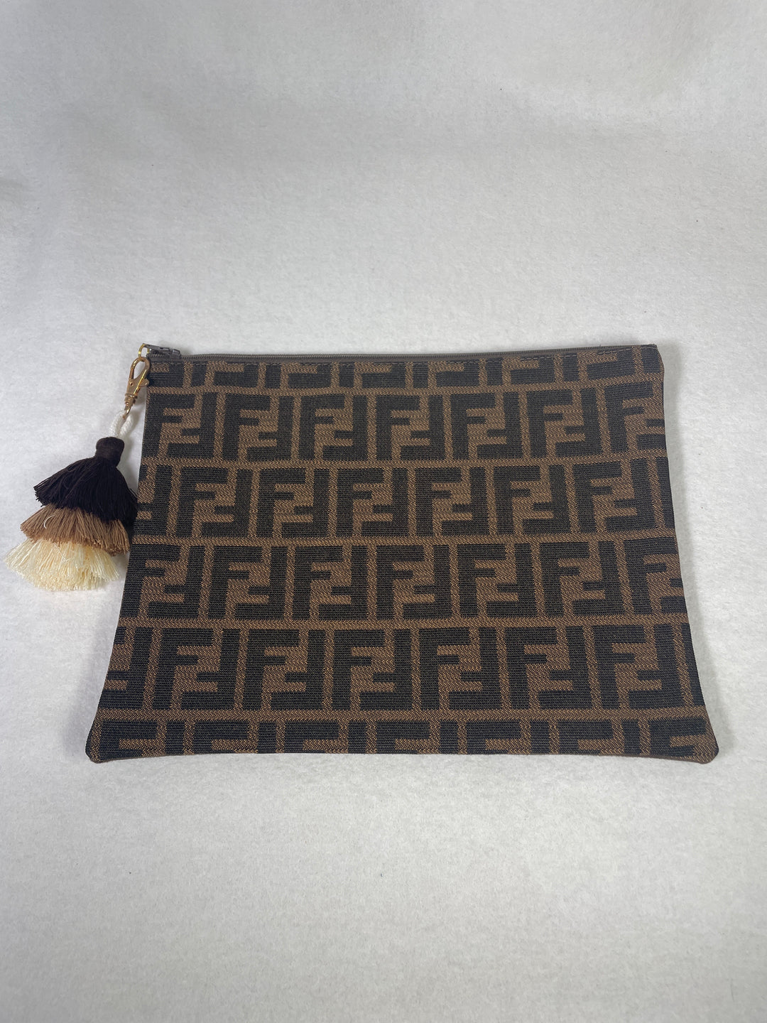 Voila Logo Clutch- Fendi Brown