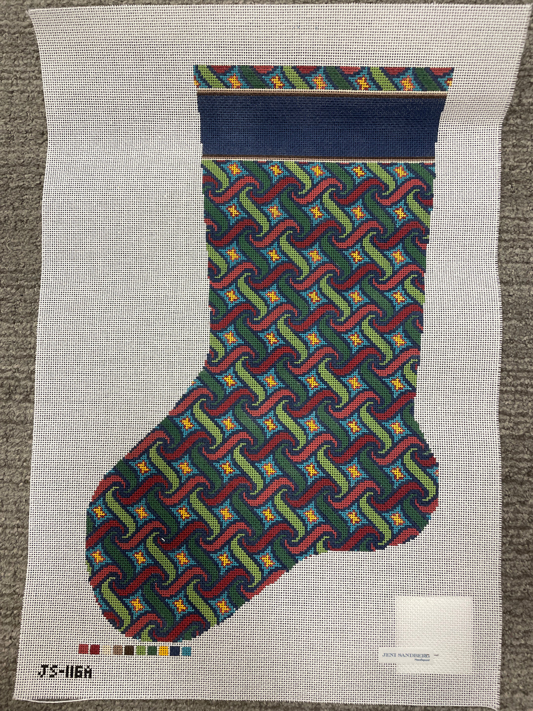 *SALE Jeni Sandberg JS1116A  Swirl Christmas Stocking- Dark