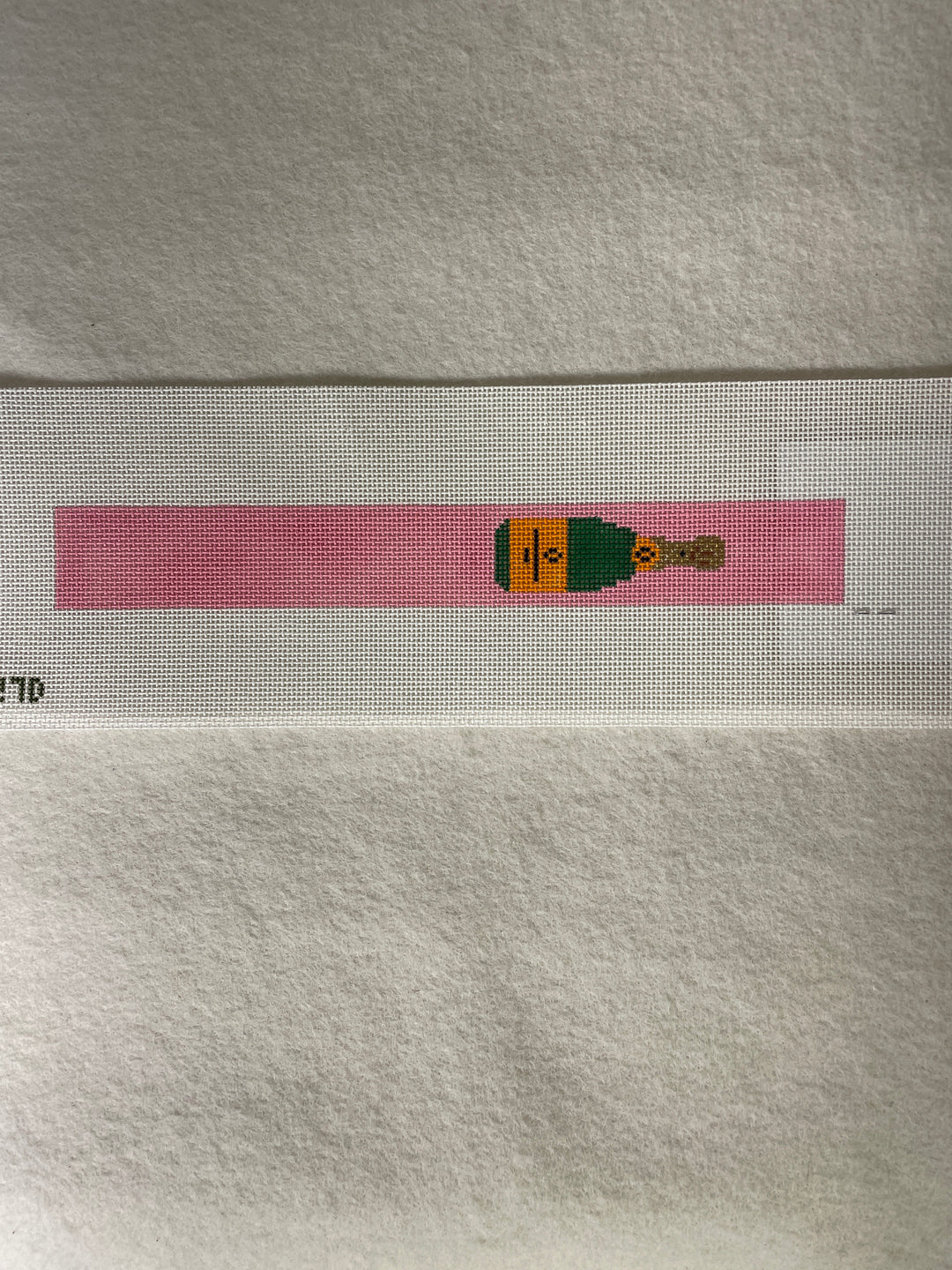 *Elm Tree Needlepoint Designs KC227D Champagne Bottle Key Chain- Pink Loop
