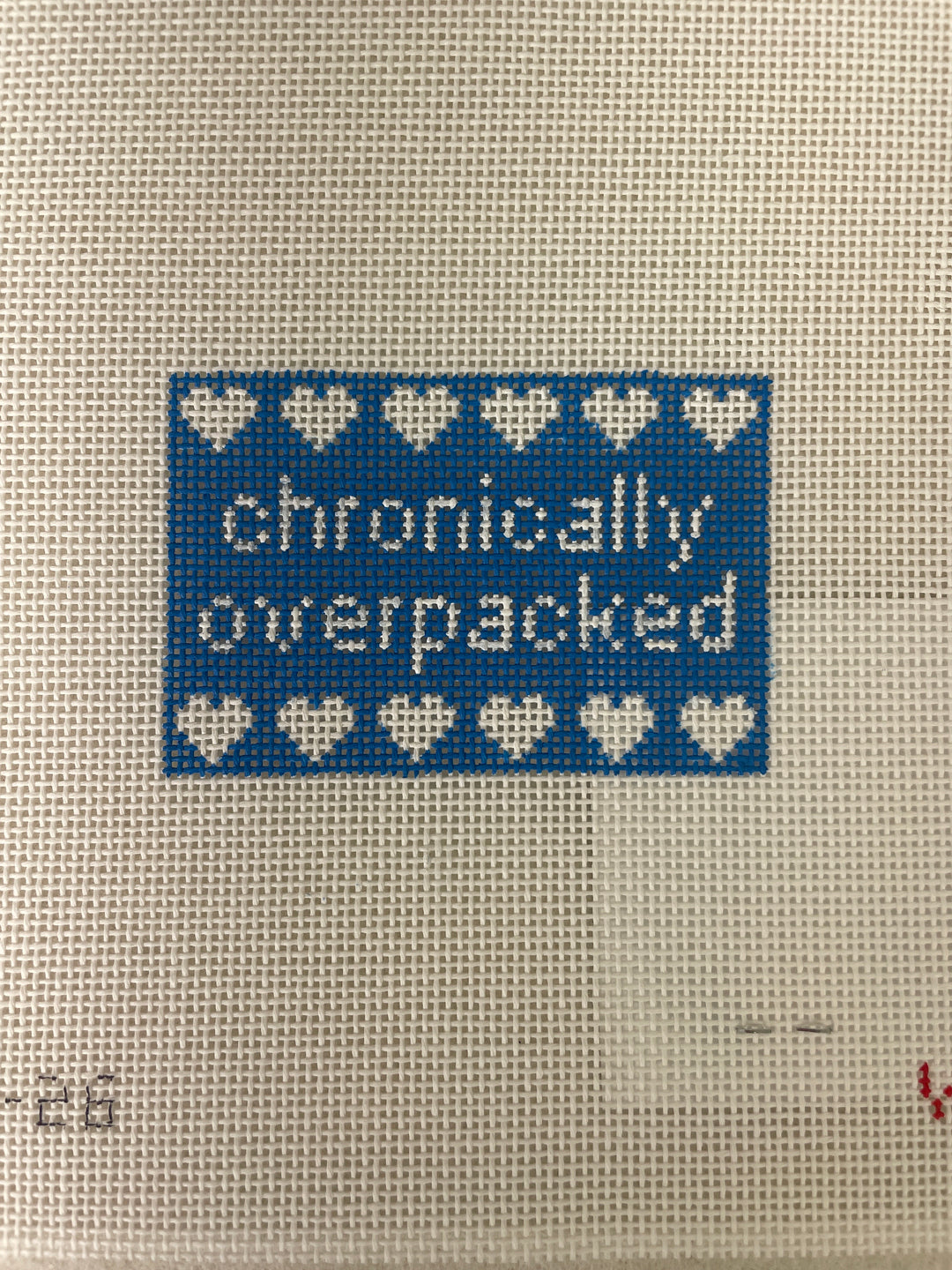 * What's the Stitch Needlepoint / Chronically Overpacked Luggage Tag
