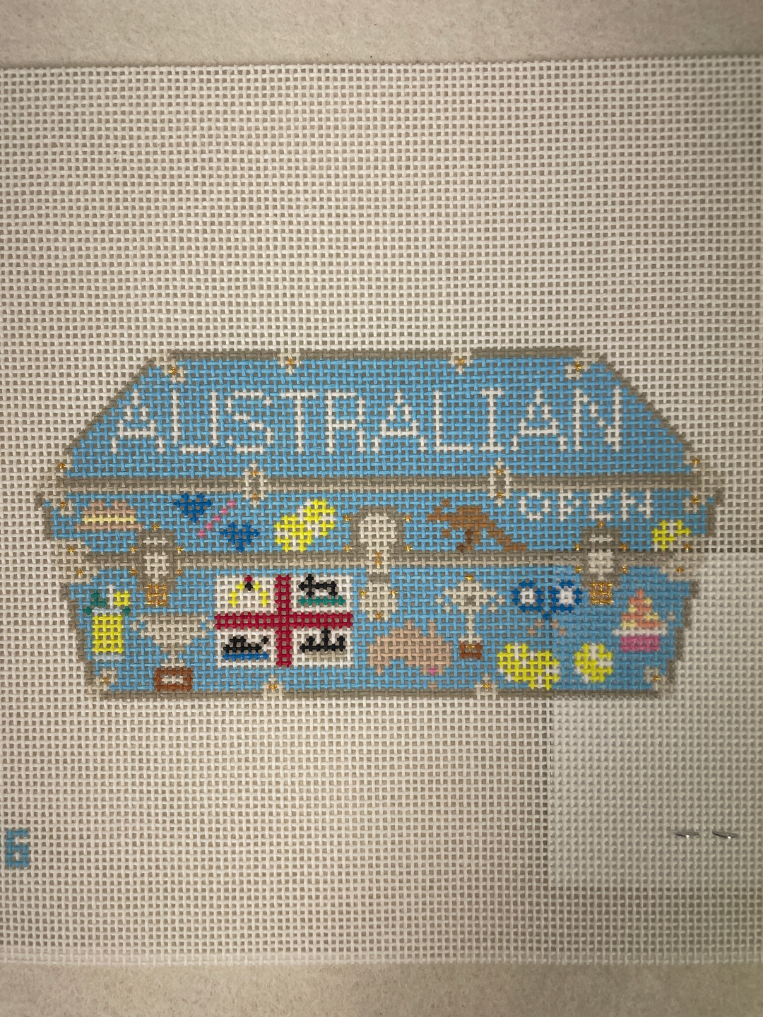 Jennifer Hall Needlepoint 026 Trunk Series- Australian Open
