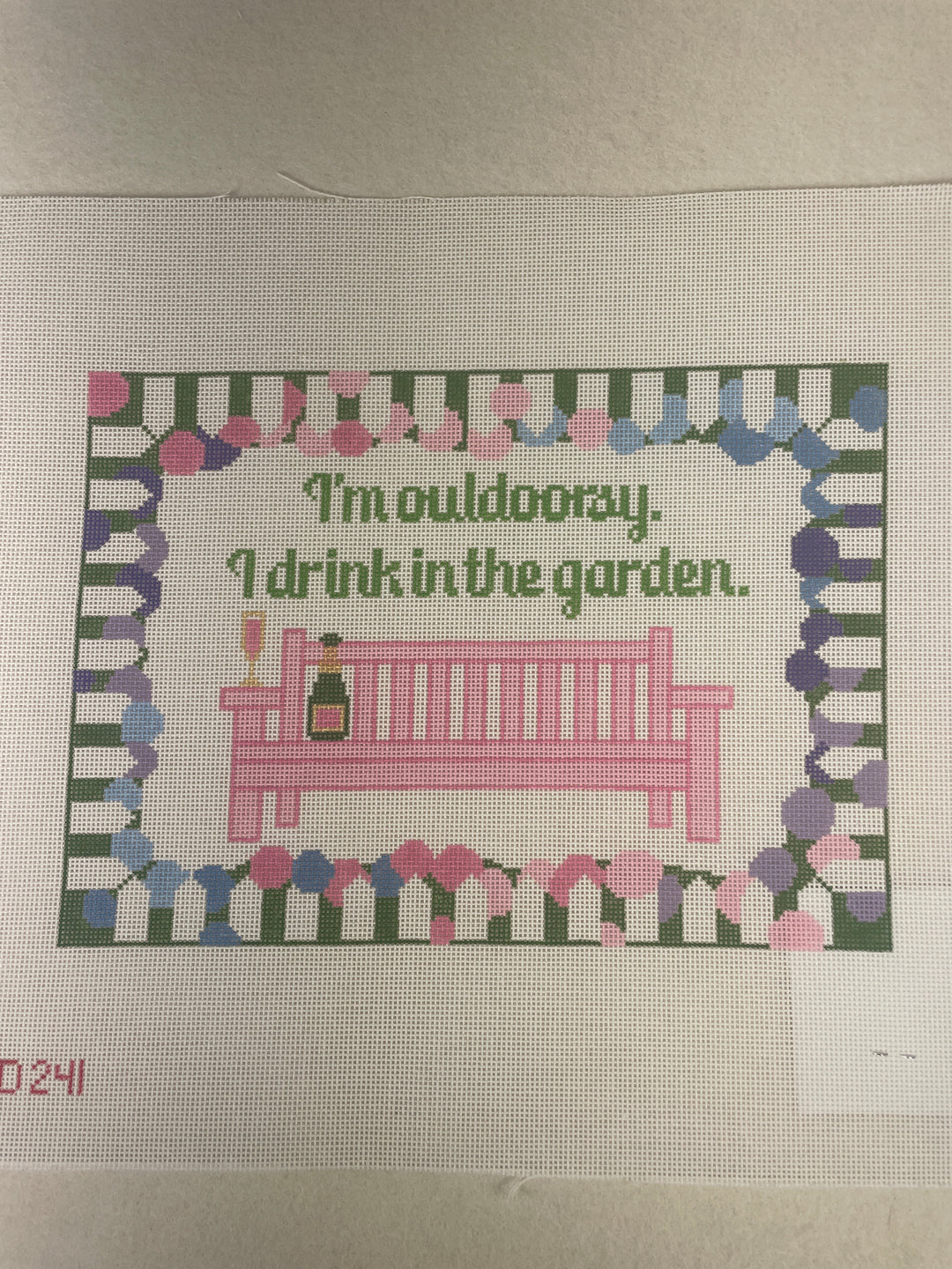 Rachel Donley Needlepoint RD241 I'm Outdoorsy, I Drink in the Garden