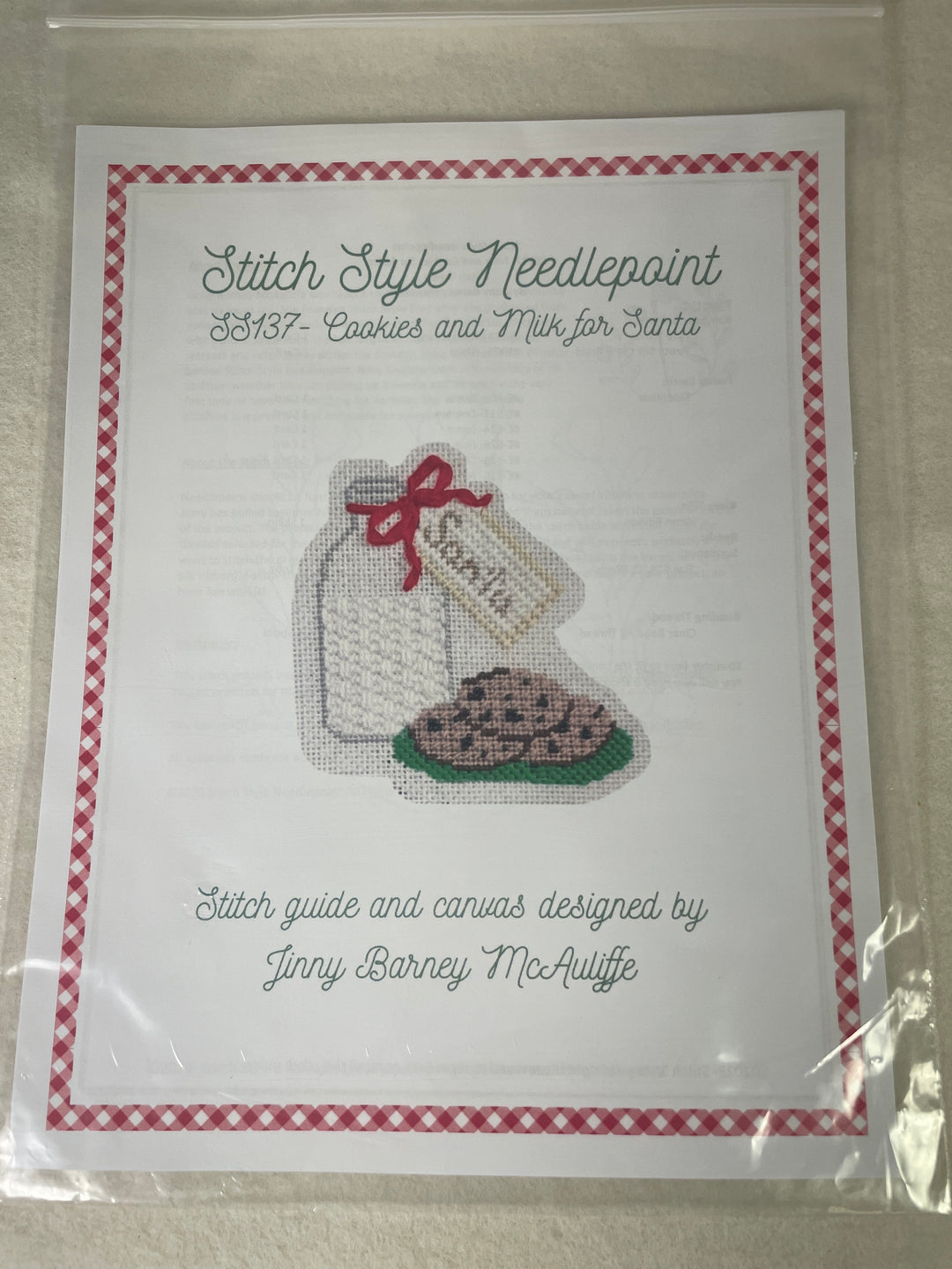 * Stitch Style SS137 Cookies and Milk for Santa- Stitch Guide by Jinny McAuliffe