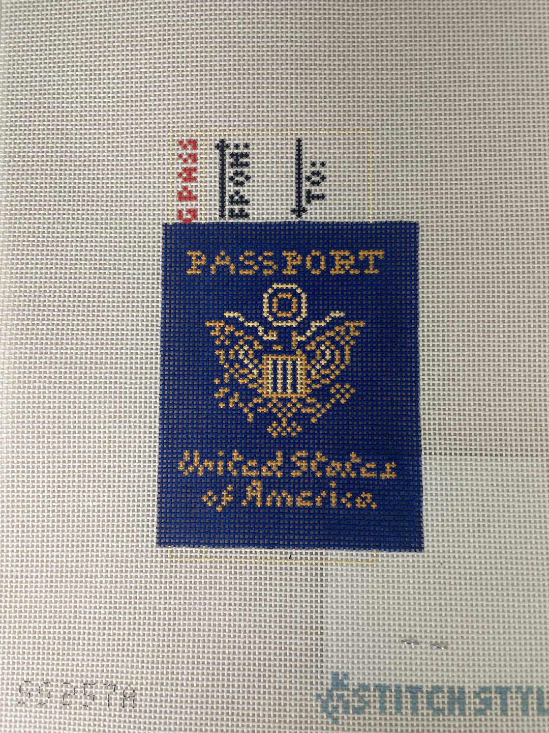 * Stitch Style SS257A Passport Needlepoint Canvas- Blue