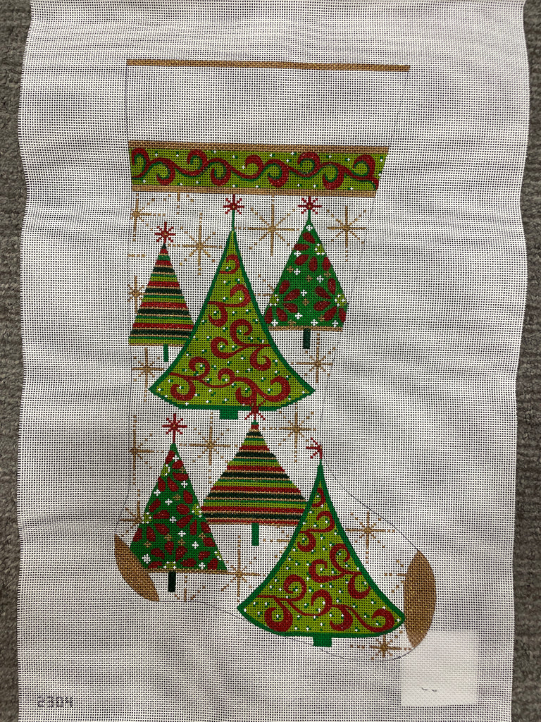 Alice Peterson 2304 Gold Christmas Tree Stocking