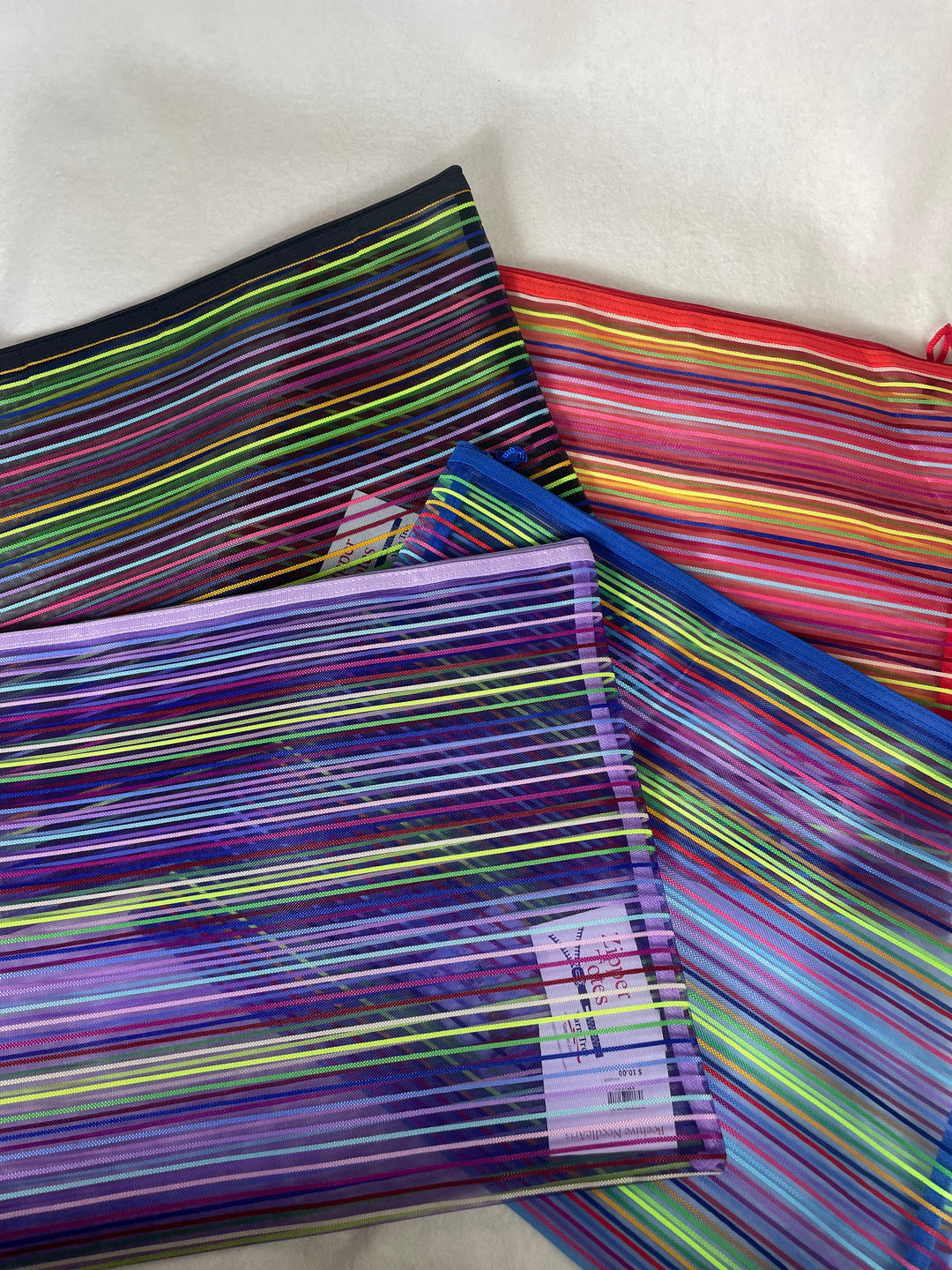 Yarn Tree Striped Zipper Totes- 13x17 (assorted colors)