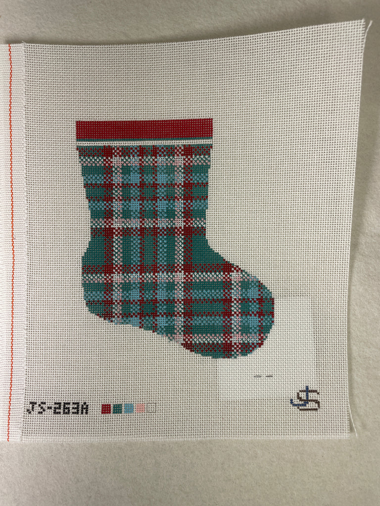 * Jeni Sandberg JS263A Plaid Mini Christmas Stocking