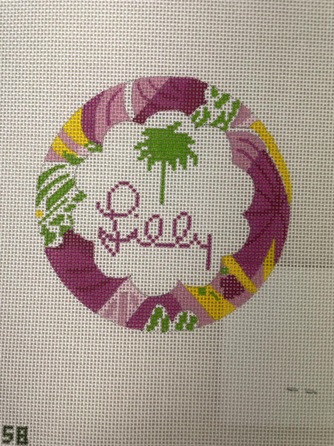 *Elm Tree Needlepoint Designs XC158 Lilly Round