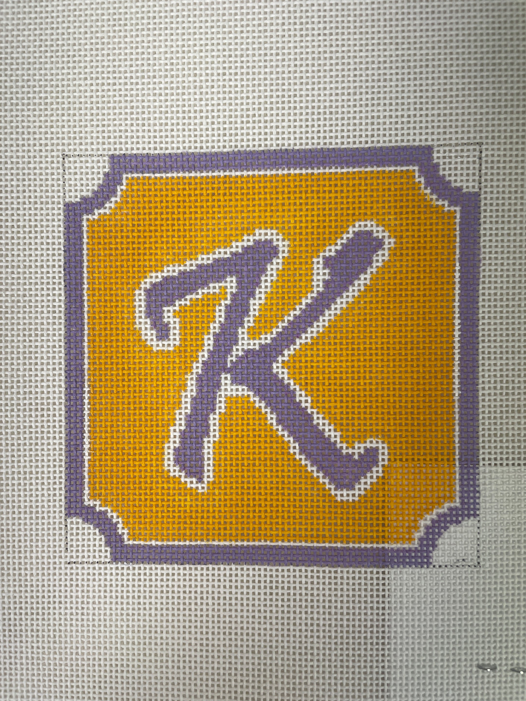 A Stitch in Time 495K Letter "K" Coaster