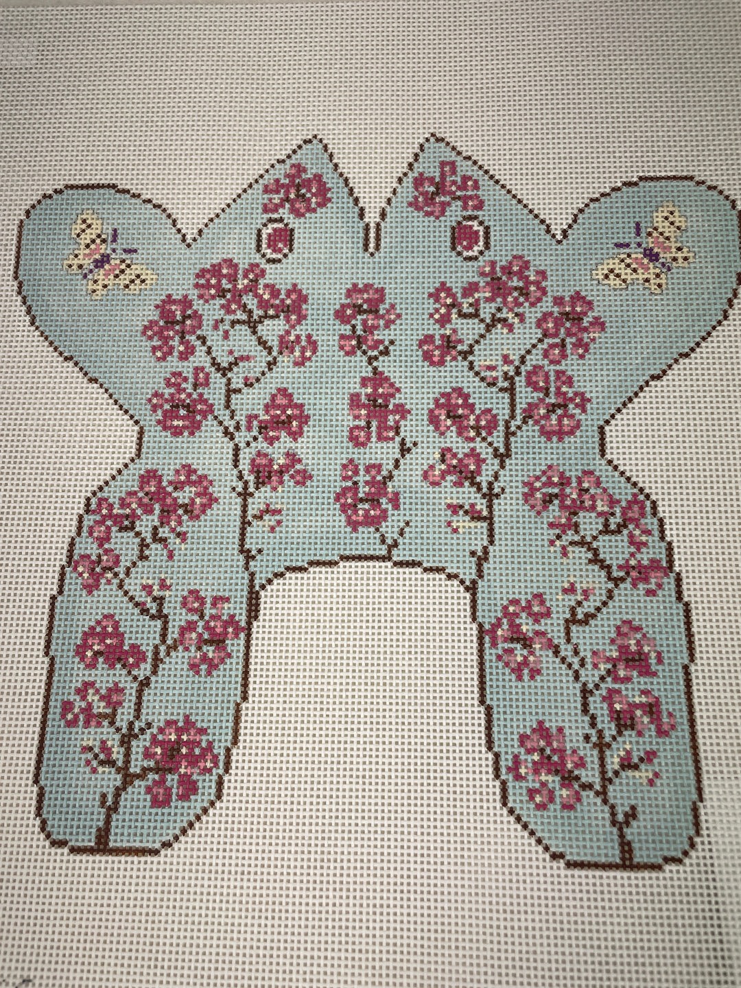 * Blue Waters Needlepoint / OKS Designs 454 Cherry Blossom Frog