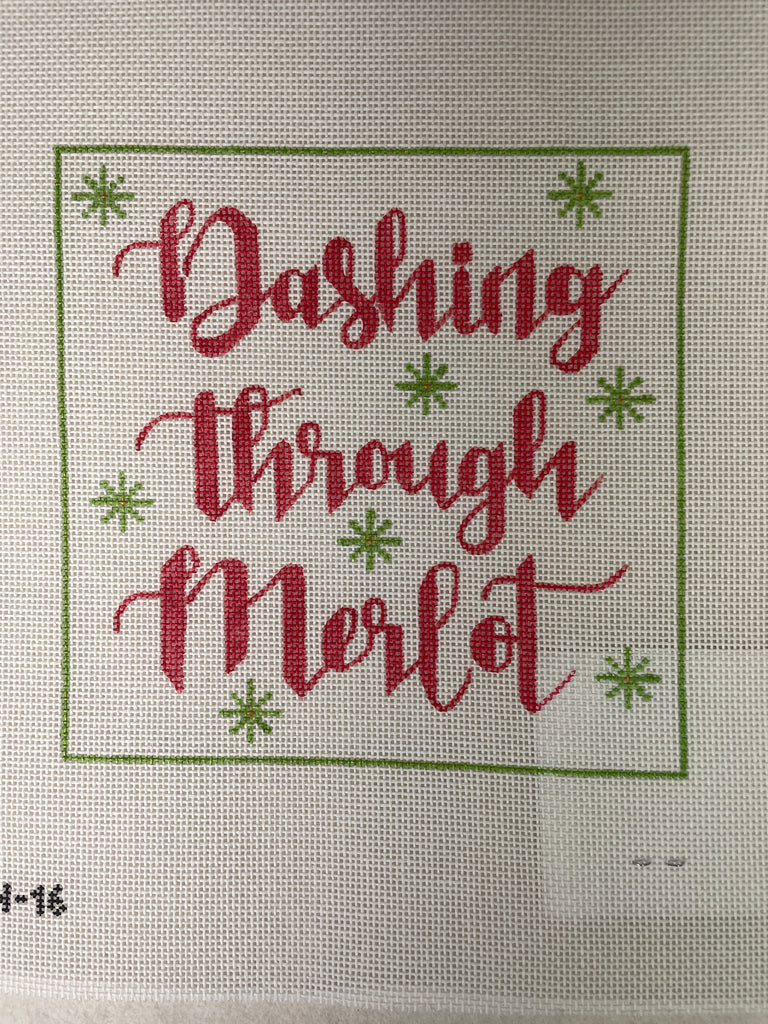 * A Poore Girl Paints APCH16 Dashing Through Merlot Canvas
