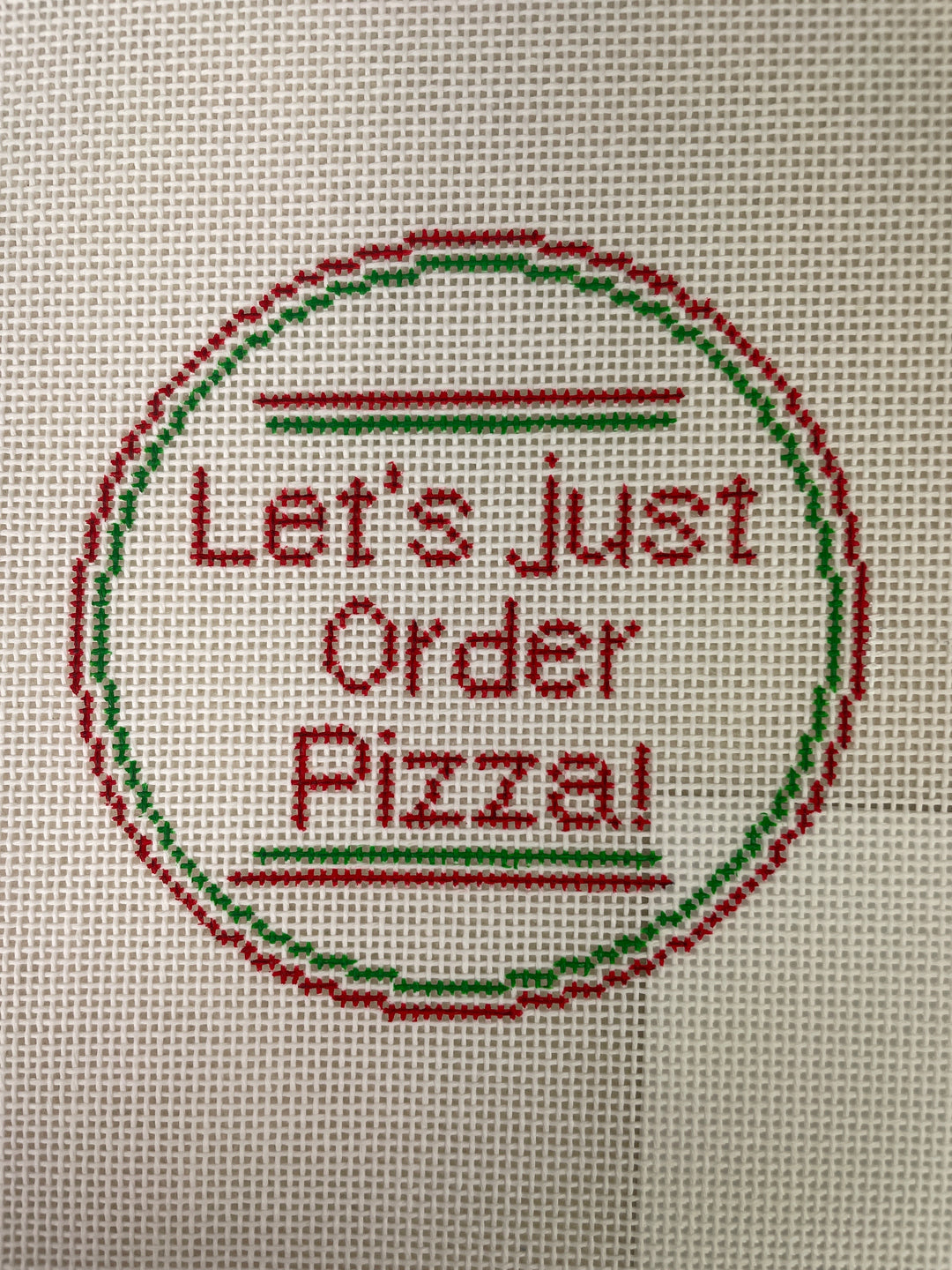* Blue Waters Needlepoint / OKS Designs 220 Let's Just Order pizza