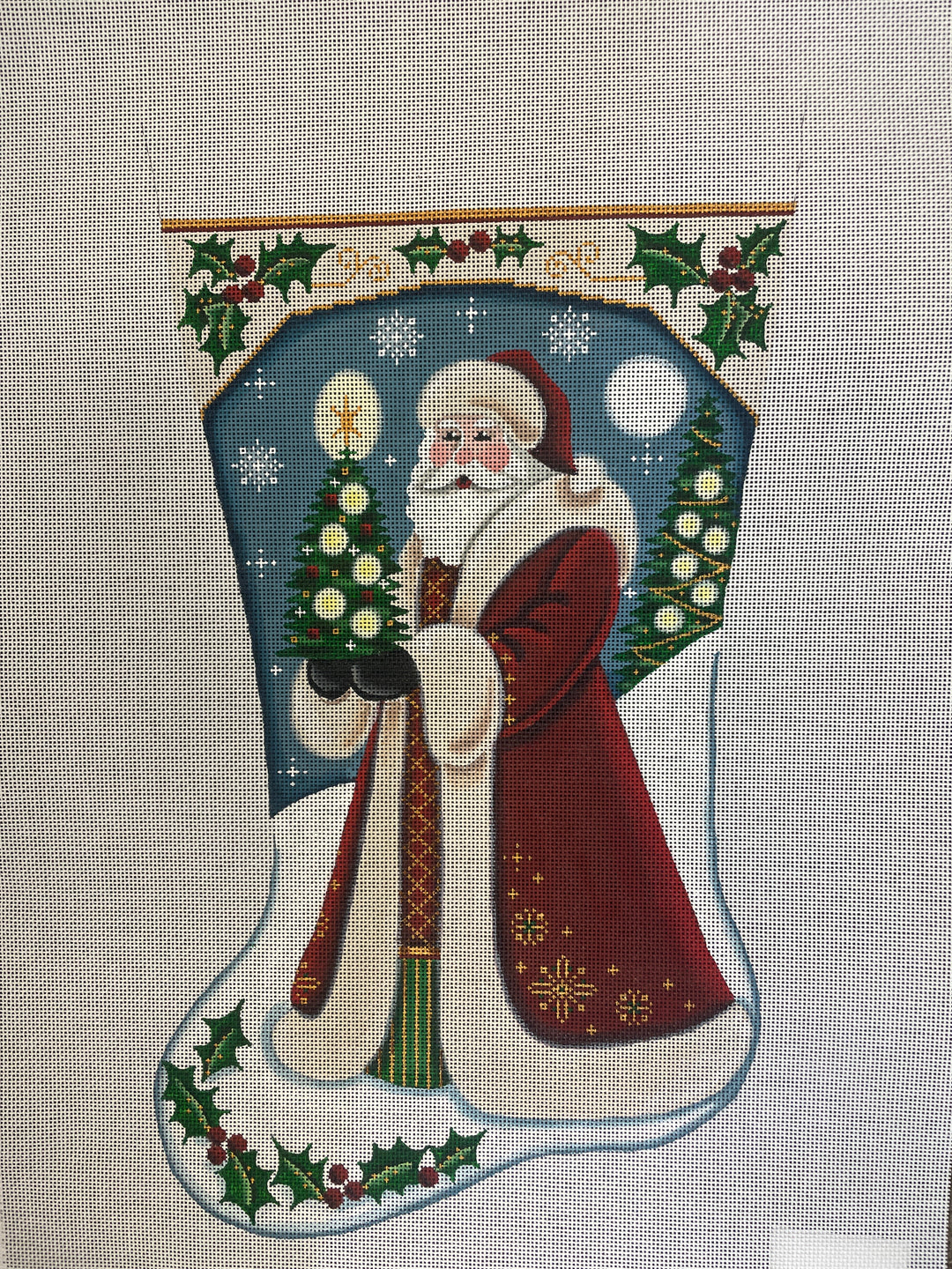 * Rebecca Wood 1525A Red Santa Stocking- Left Facing- 13m