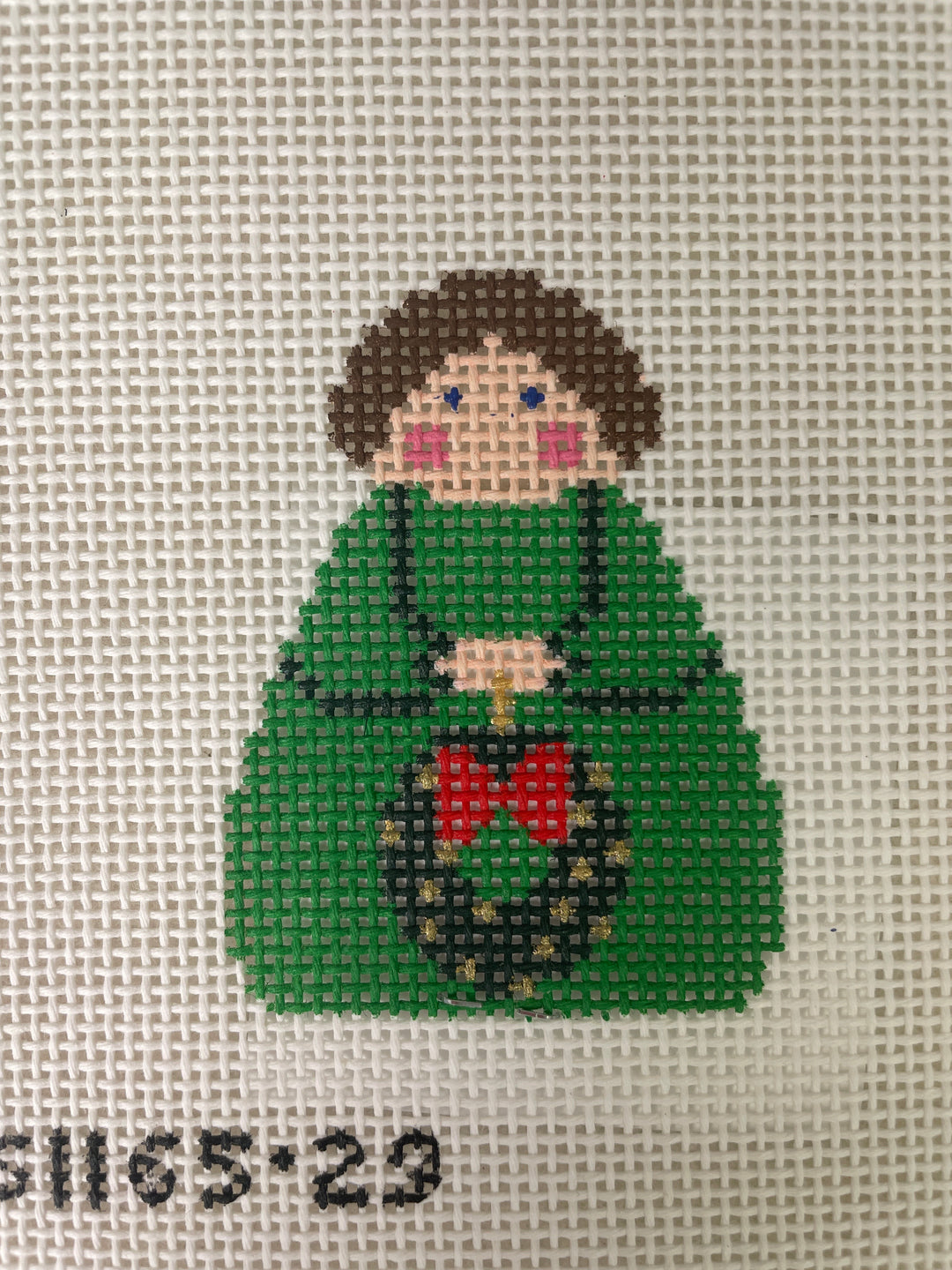 Stitch It's SI165-29 Green Angel with Wreath