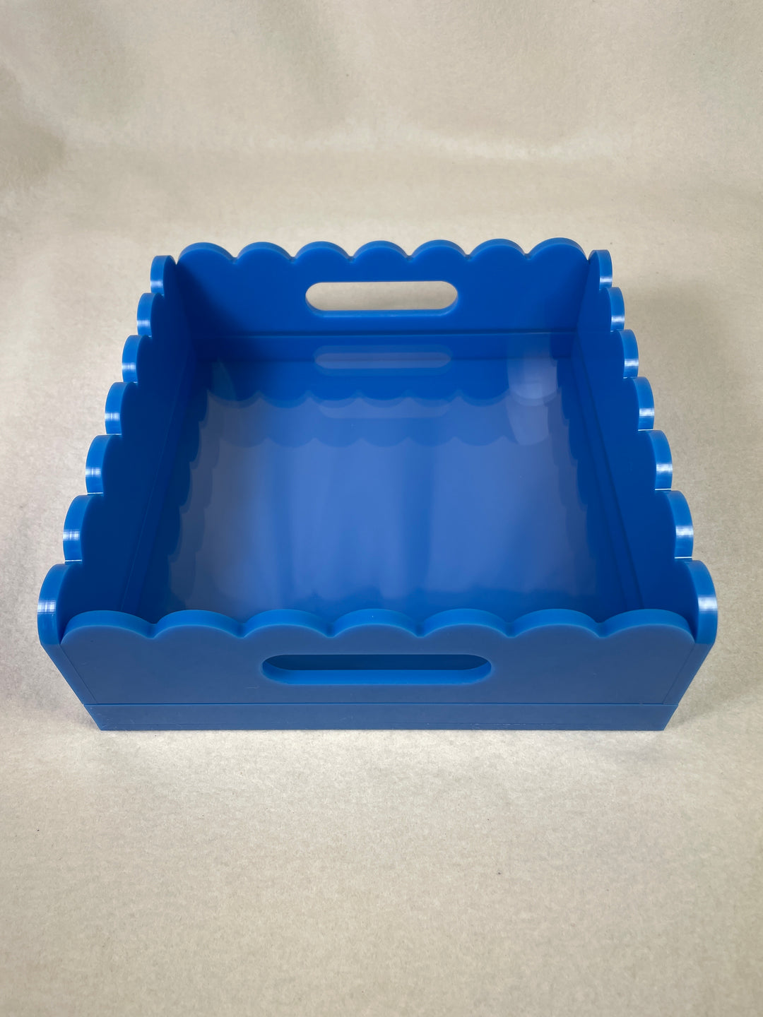 Penny Linn Designs Scallop Acrylic Trays-  8x8 Square - BLUE
