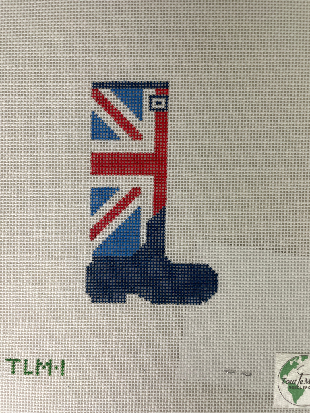 * Tout Le Monde Needlepoint TLM1 Union Jack Wellie- Red/Bright Blue/ Navy