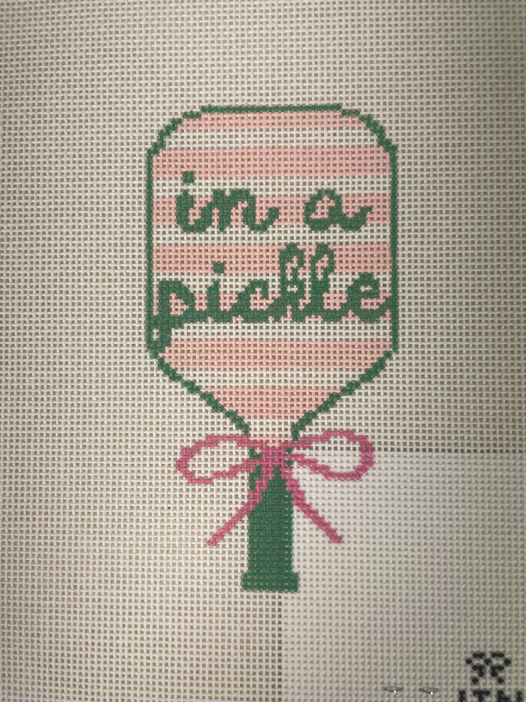 Ivy Thread Needlepoint "in a pickle" Pickleball Racket