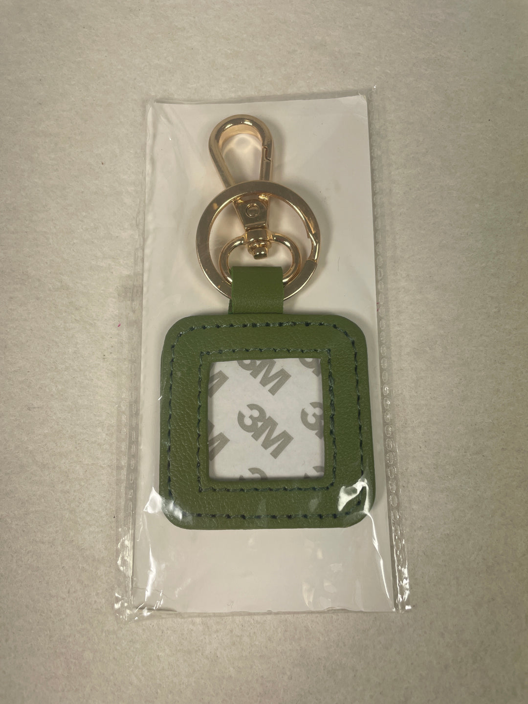 * Blue Waters Needlepoint Leather Key Fob- Olive with Gold Hardware