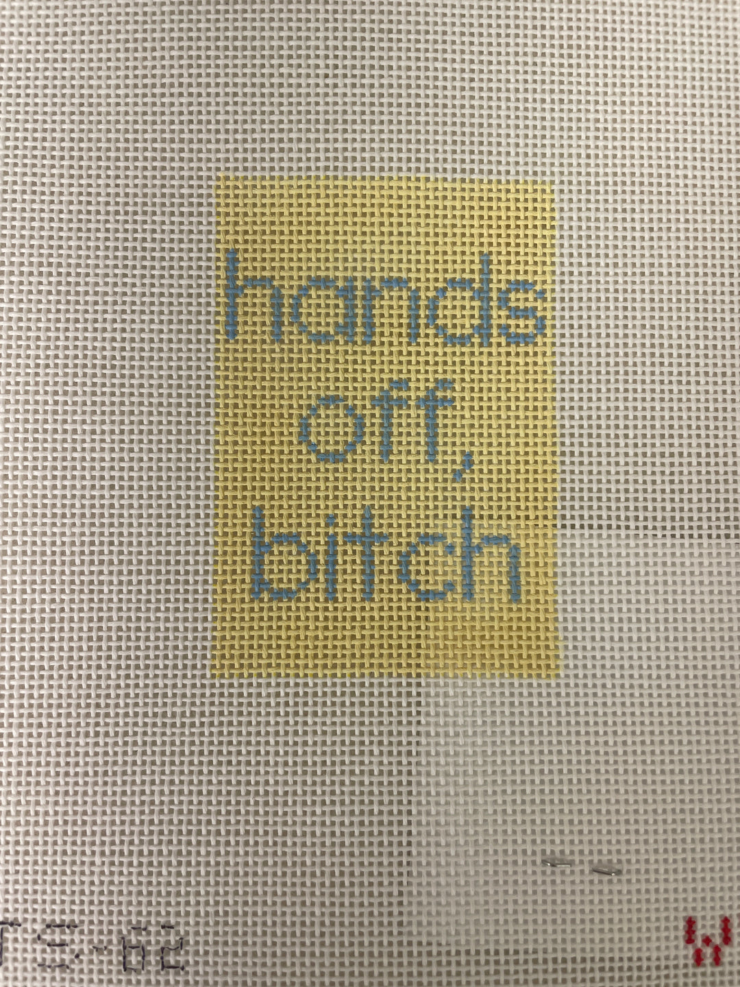 * What's the Stitch Needlepoint / hands off bitch Luggage Tag