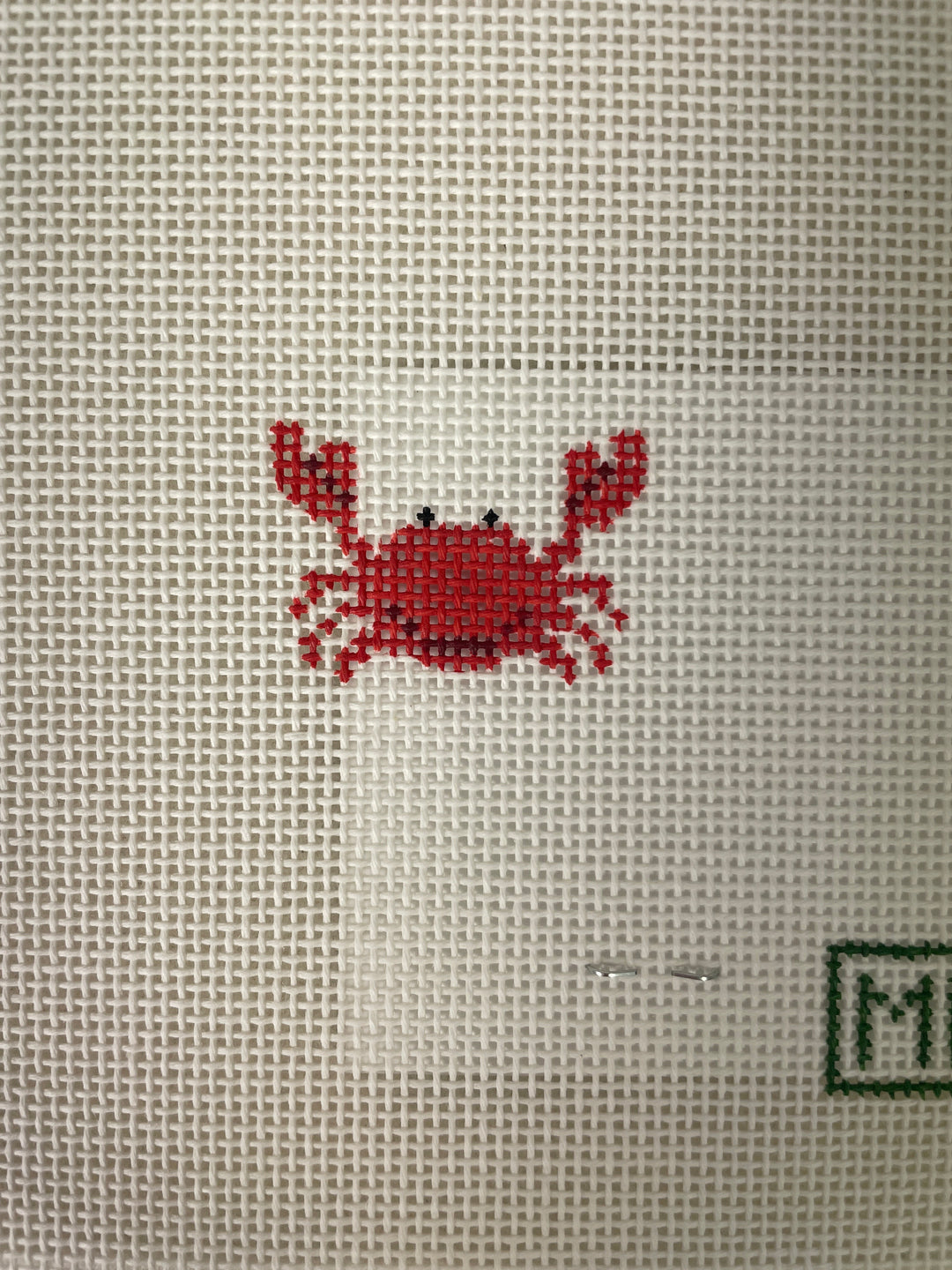 MF Needlepoint Crab Mini Bag Charm