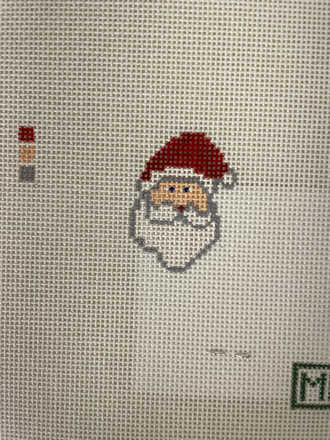 MF Needlepoint Santa Mini Bag Charm