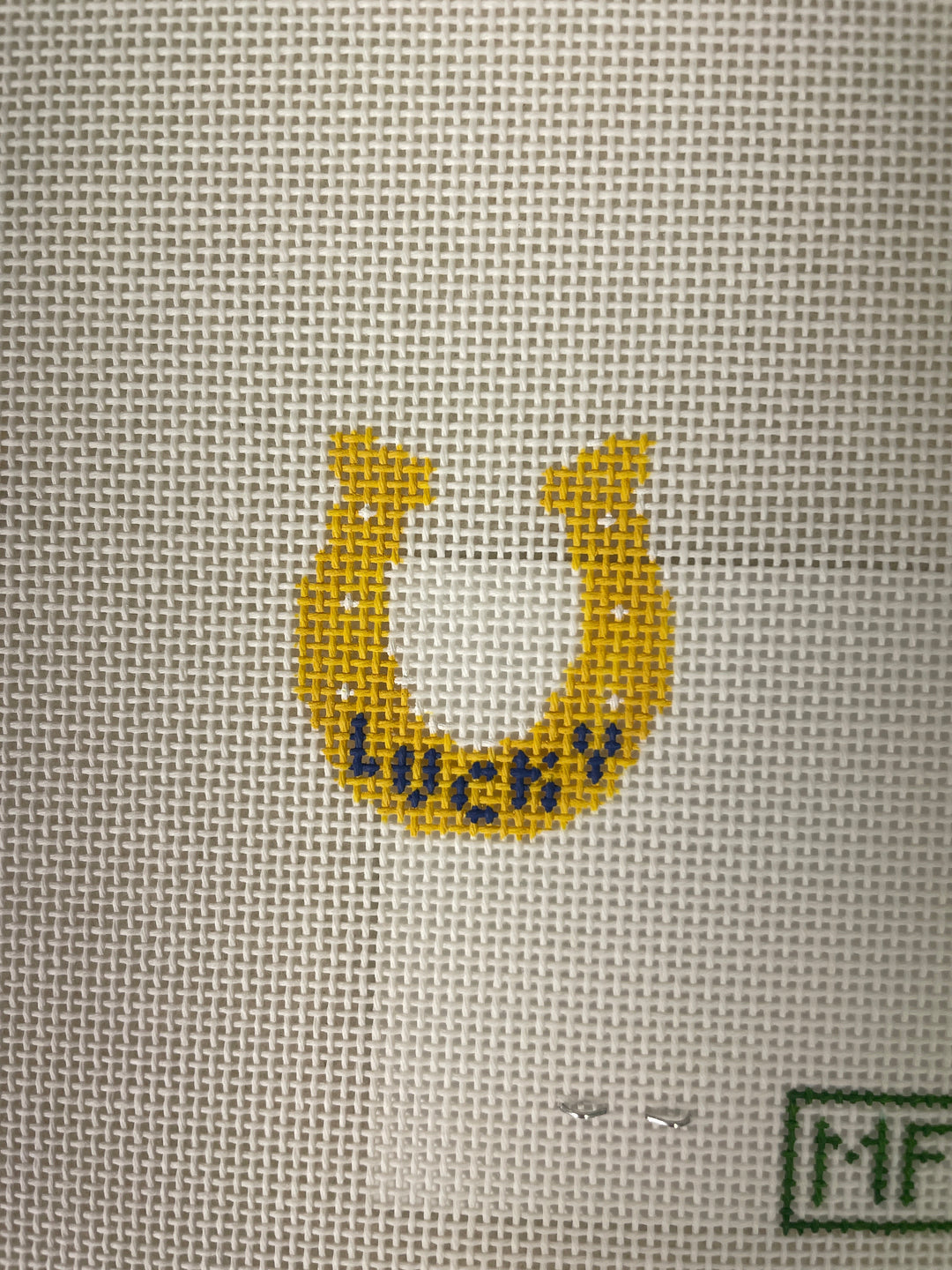 MF Needlepoint Lucky Horseshoe Mini Bag Charm
