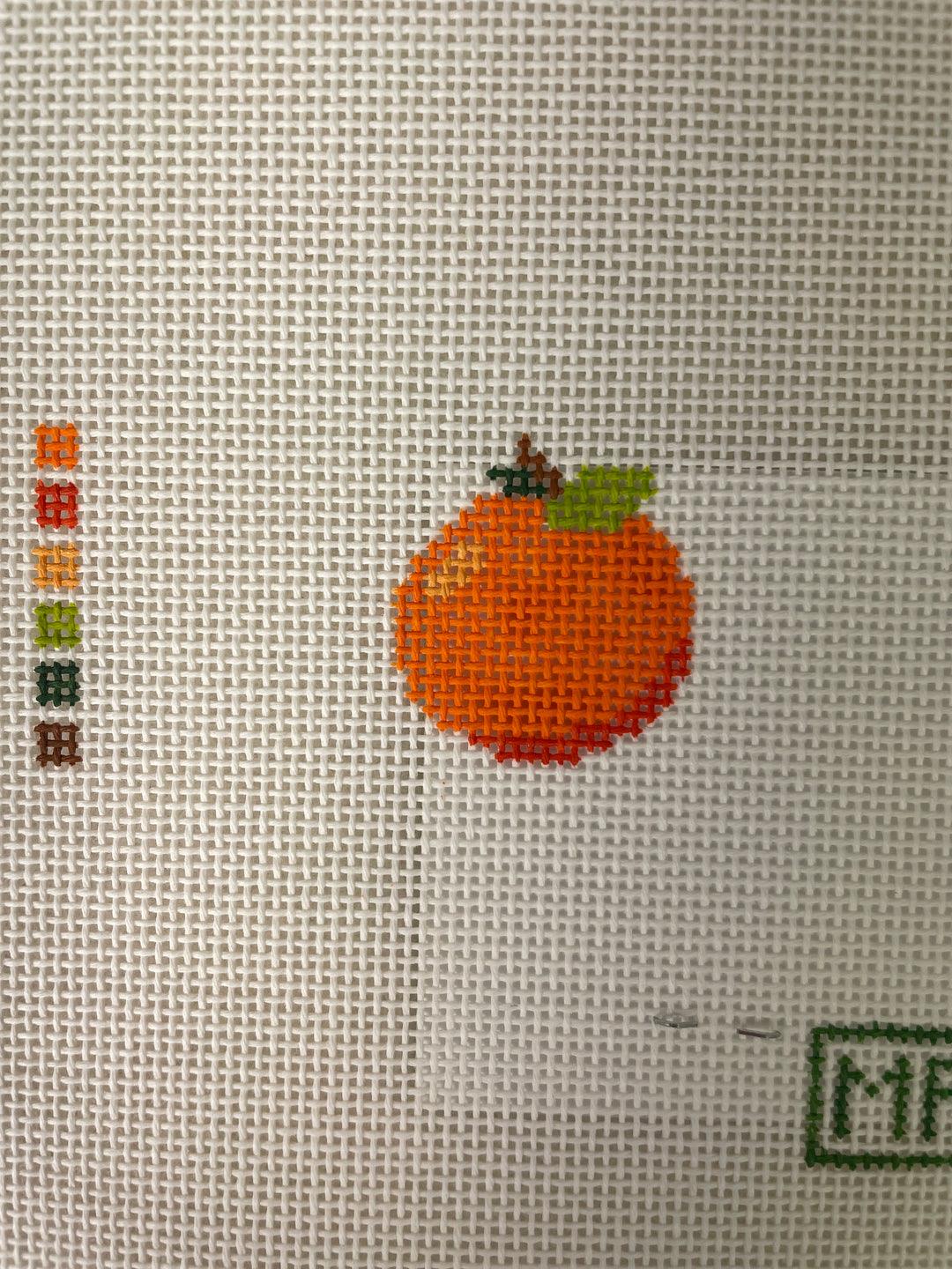 MF Needlepoint Orange Mini Bag Charm