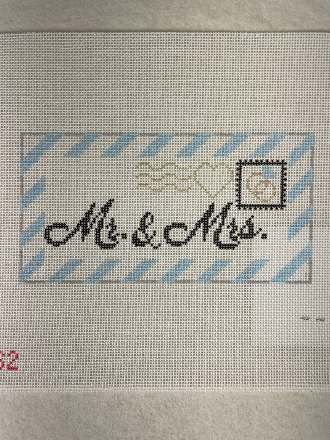 *Rachel Donley Needlepoint RD462 Mr. and Mrs. 3x6