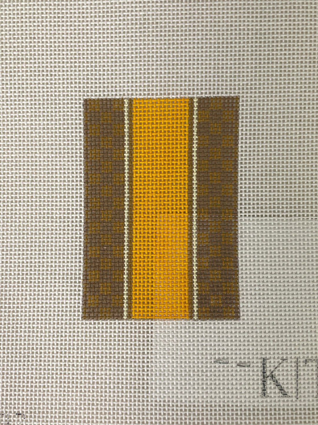 K.T.G. Needlepoint K97 Brown Check Tag