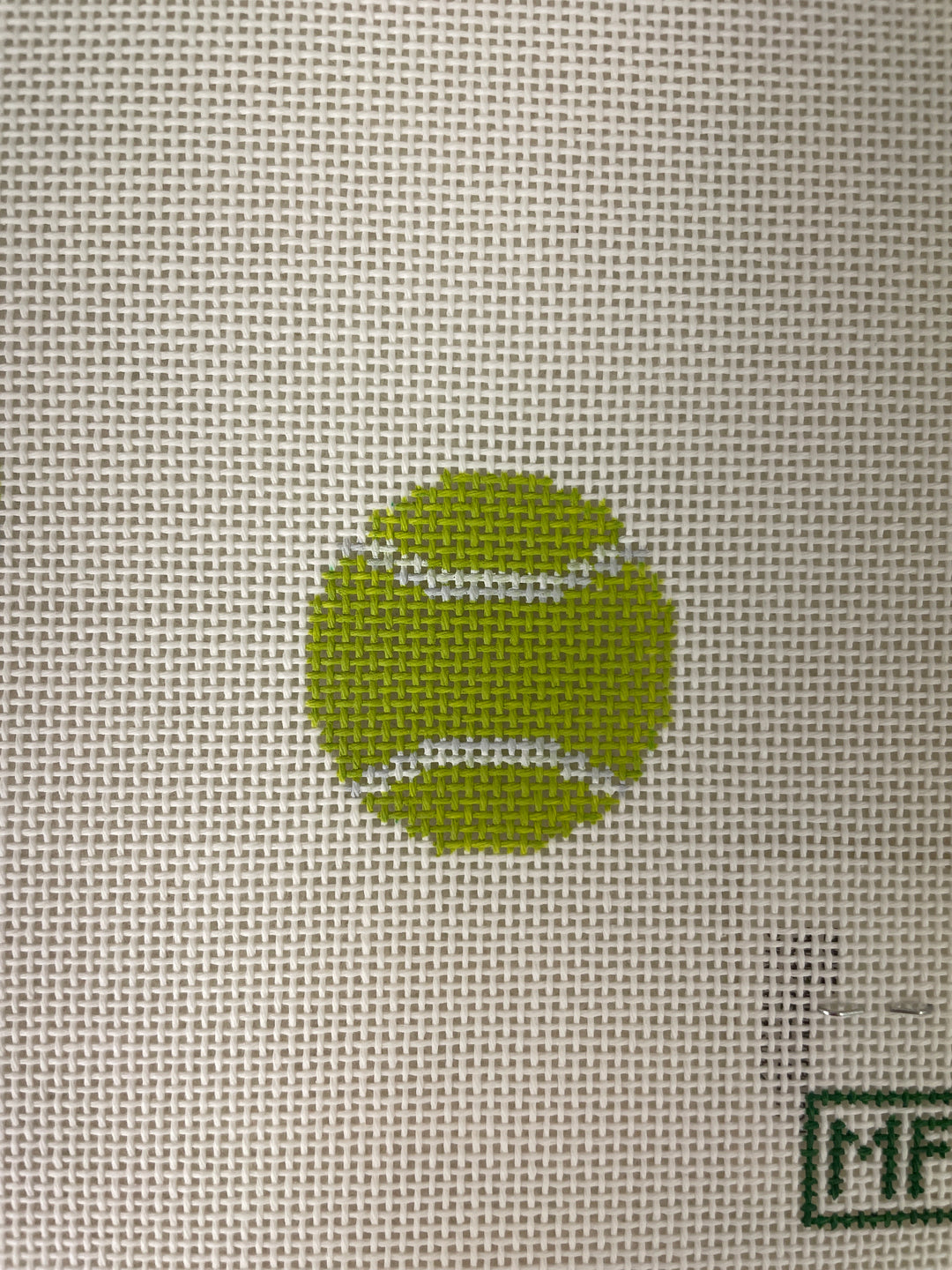 MF Needlepoint Tennis Ball Mini Bag Charm