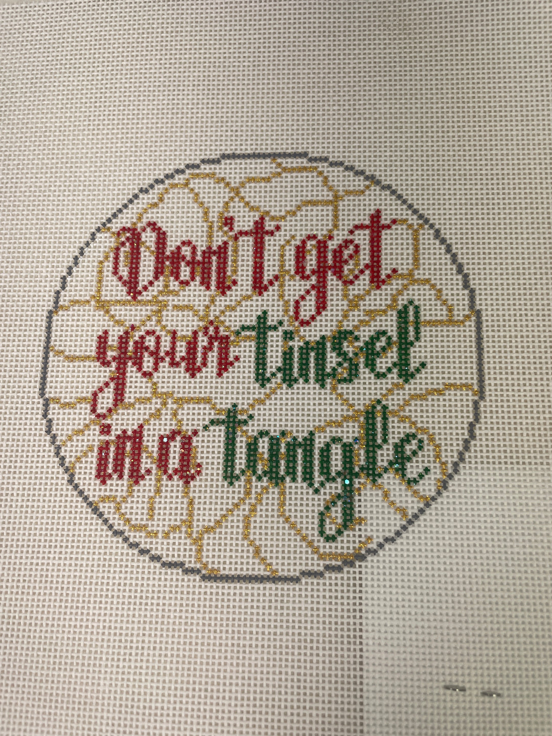 Melissa Loves Needlepoint APCH12 Don't Get Your Tinsel in a Tangle