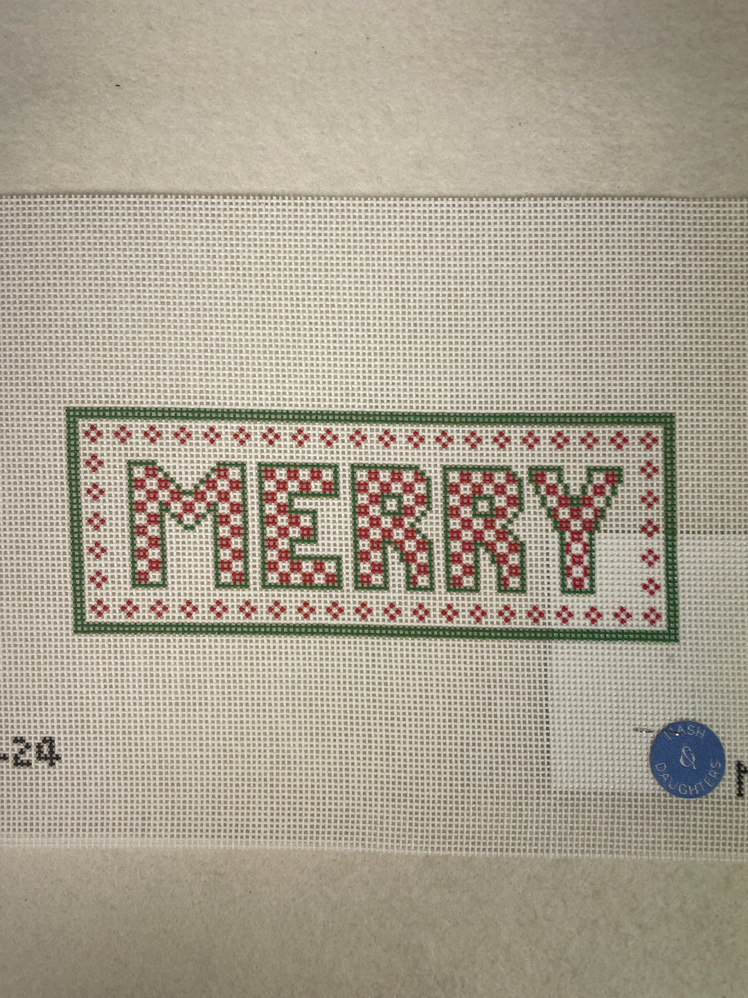 Nash & Daughters Needlepoint ND24 Merry Checkerboard Letters