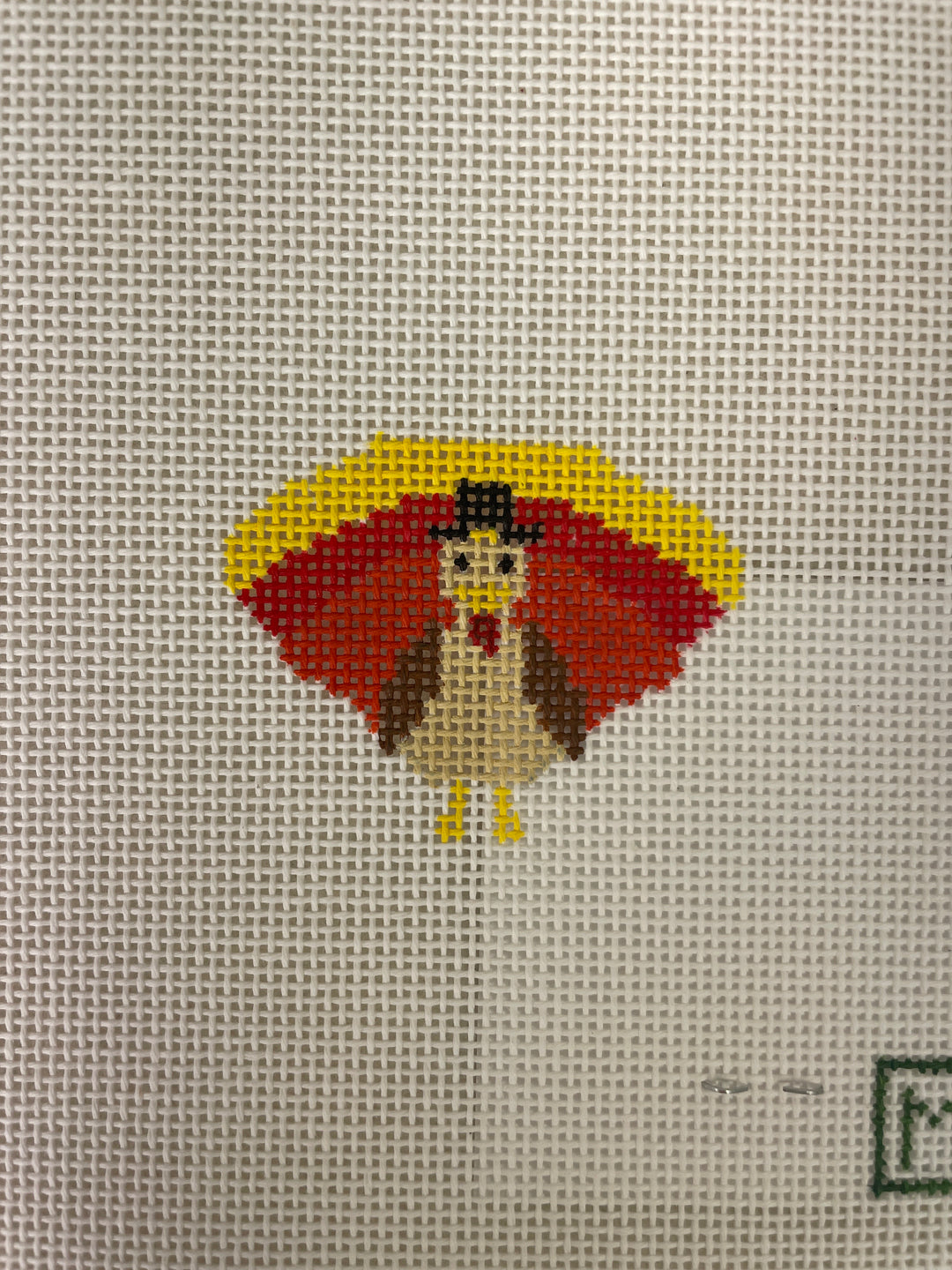 MF Needlepoint Turkey Mini Bag Charm