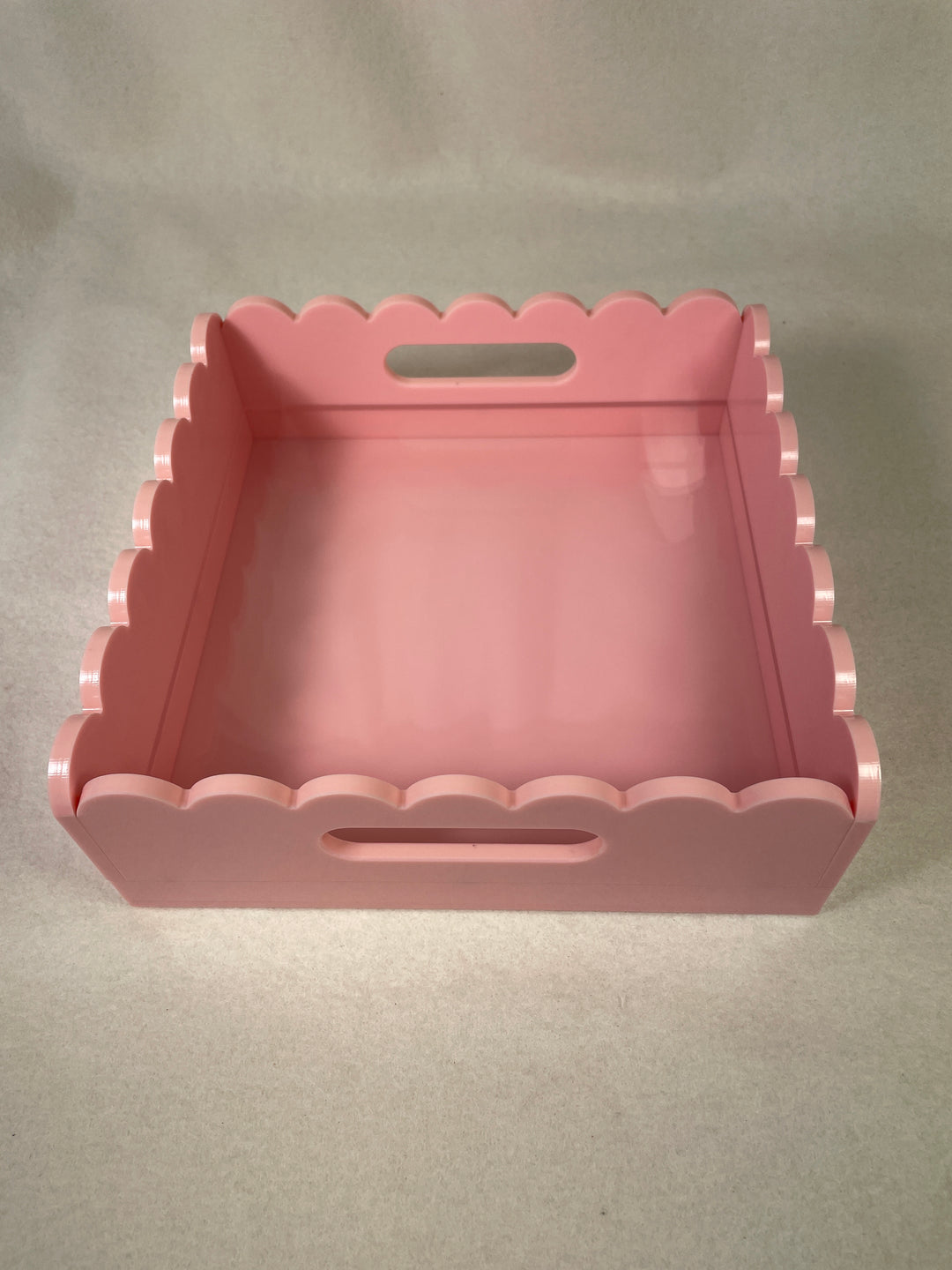 Penny Linn Designs Scallop Acrylic Trays-  8x8 Square - PINK