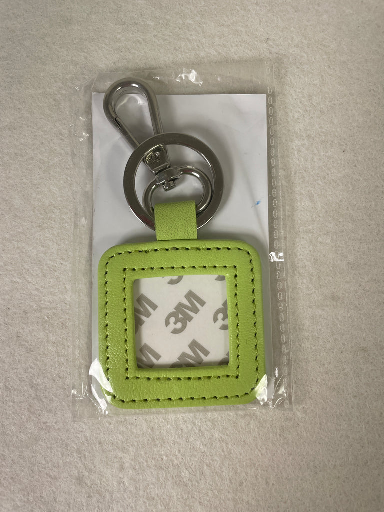 * Blue Waters Needlepoint Leather Key Fob- Lime with Silver Hardware