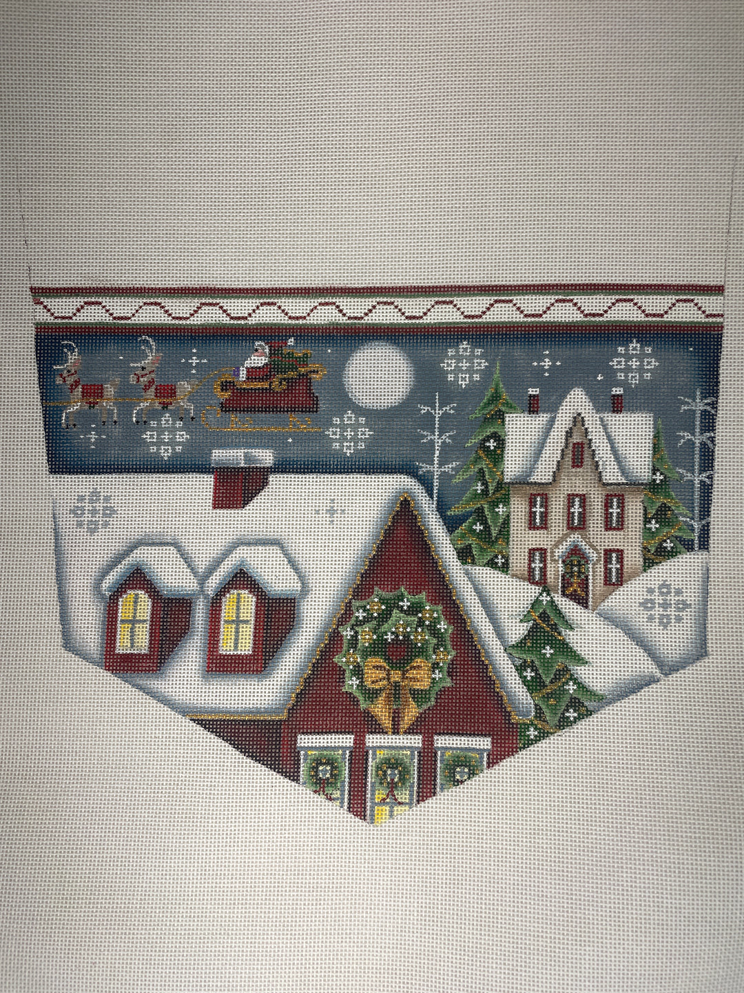 * Rebecca Wood 1492A Happy Christmas Red Stocking Cuff - 18m