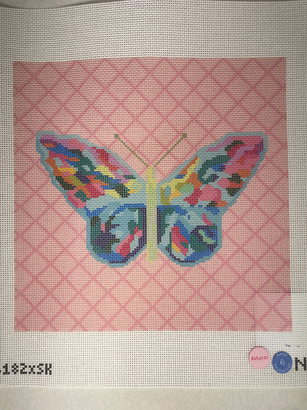 Nash & Daughters Needlepoint ND182 x Sara Kay Butterfly x Art-  10 inch