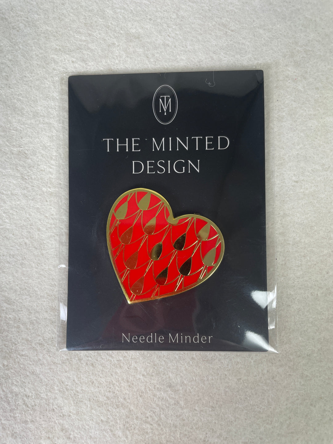 The Minted Design Designer Inspired  Red Heart Needle Minder
