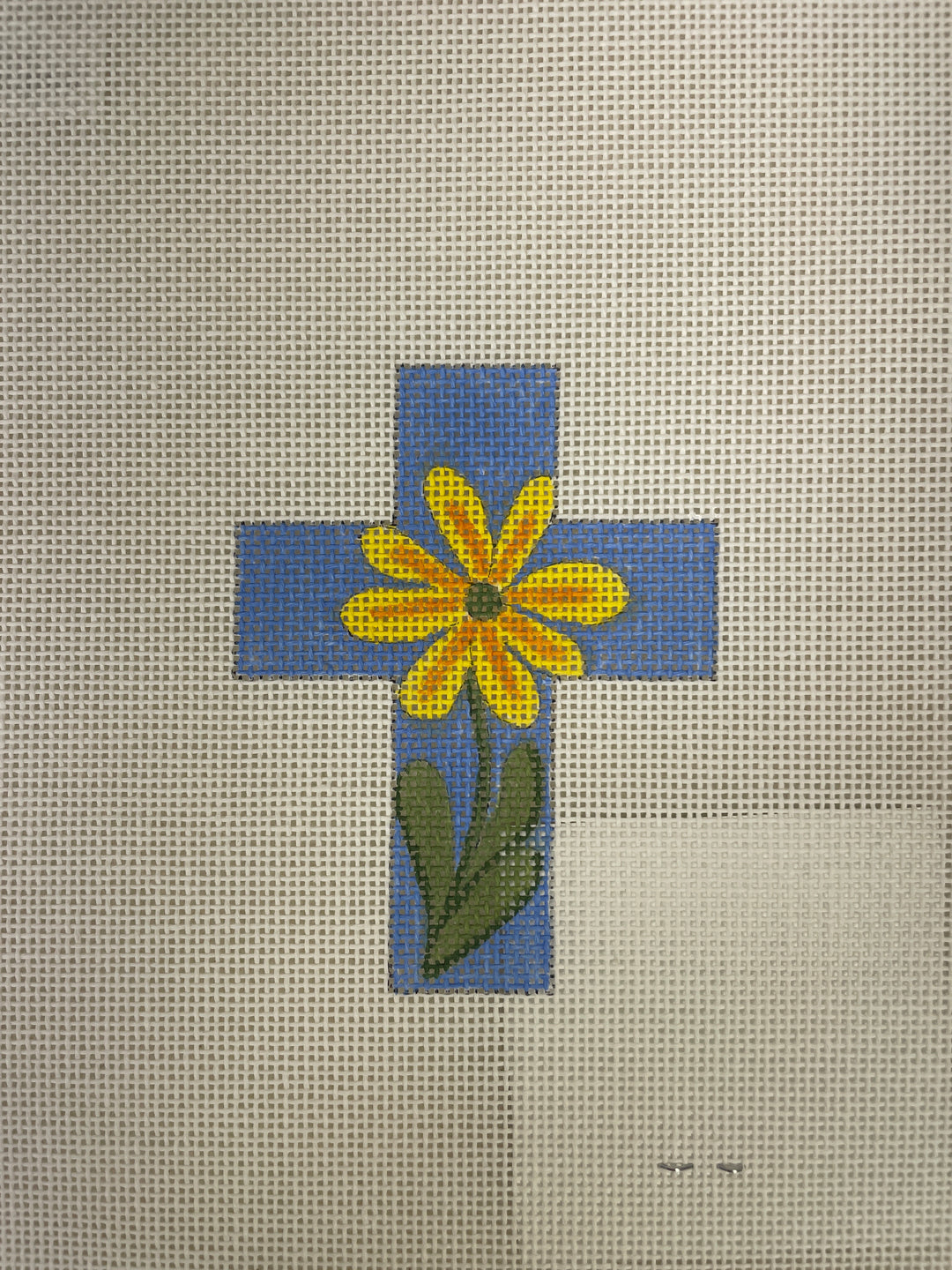 * Ann Wheat Pace 102C Yellow Daisy on Blue Mini Cross