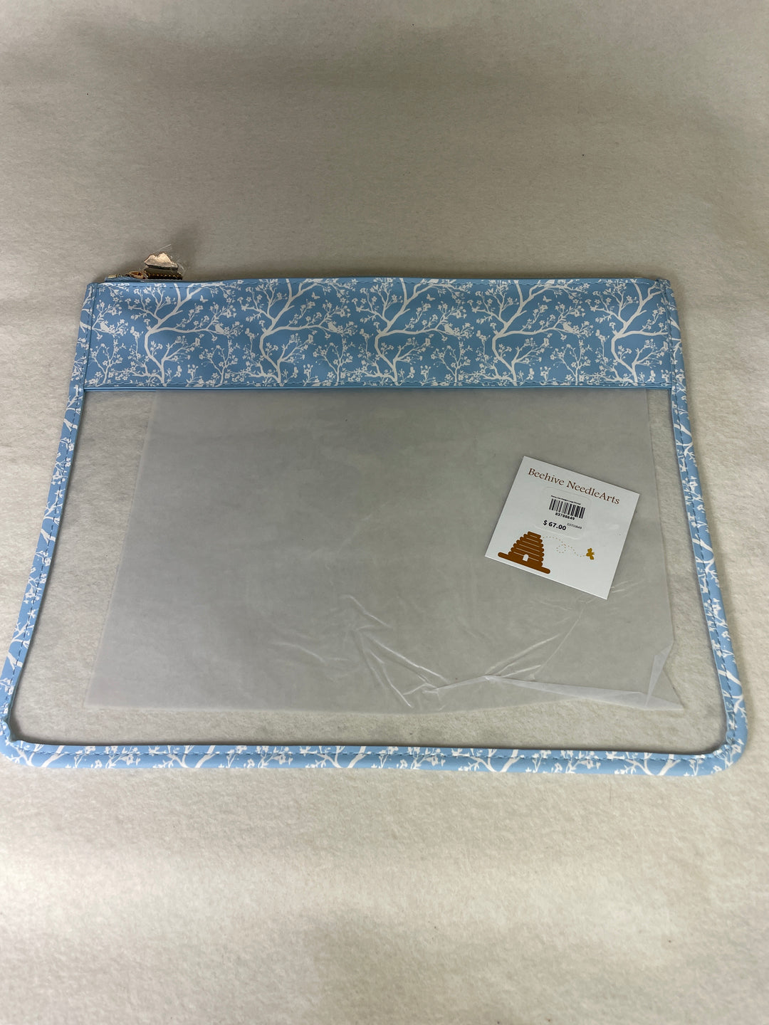 Penny Linn Designs Large Printed Leather Project Bag- Trailing Floral