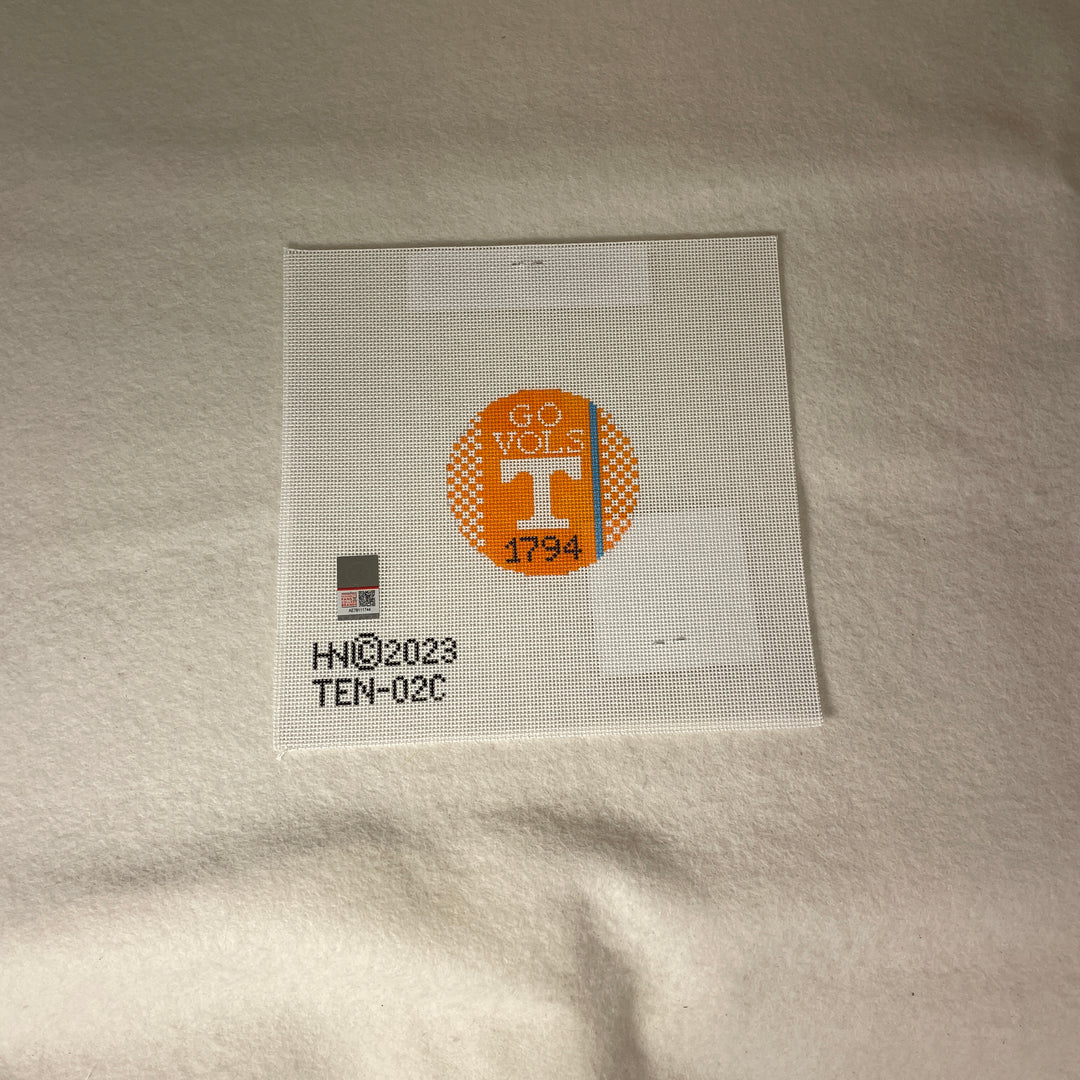 * Hedgehog Needlepoint University of Tennessee Round
